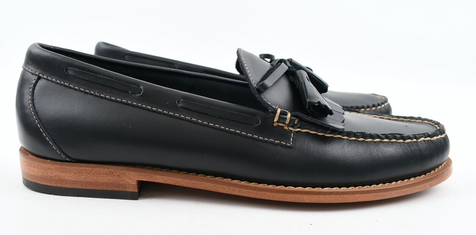 G.H. Bass WEEJUNS Mens LAYTON Navy Blue Leather Loafers, UK 10 / EU 44.5