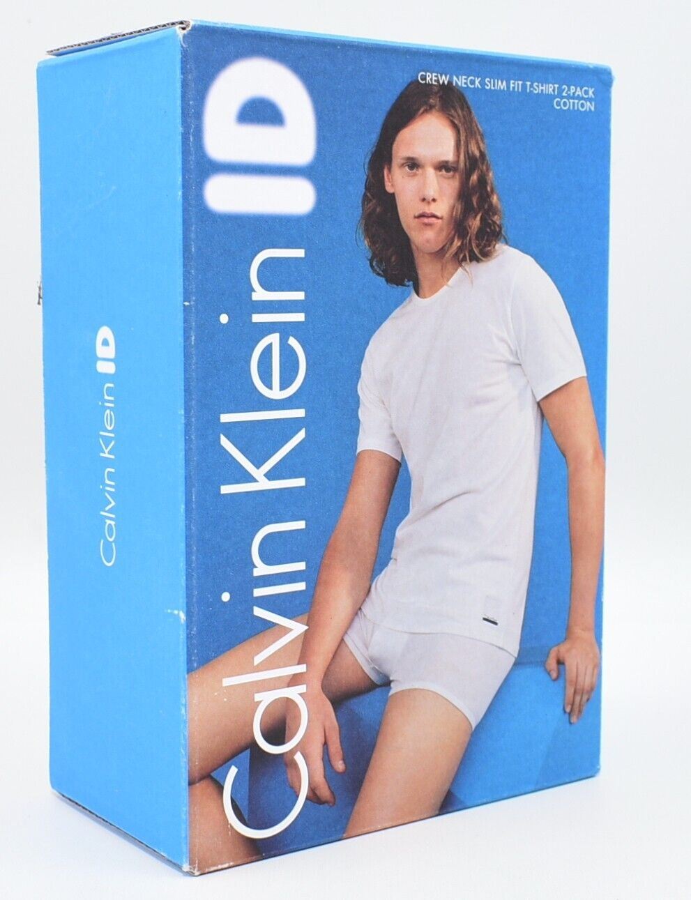 CALVIN KLEIN ID - Men's 2-Pack Slim Fit Crew Neck Cotton T-Shirts, White, size M