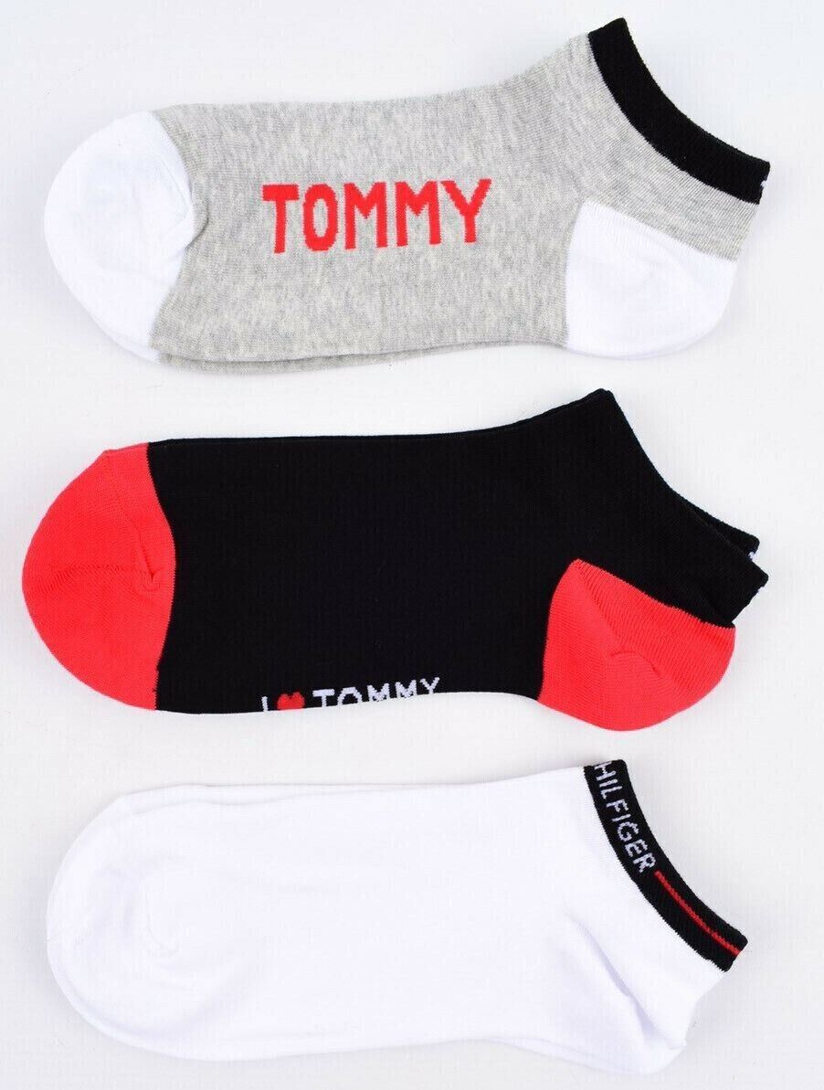 TOMMY HILFIGER Womens 6-pk Combed Cotton Trainer Socks, Multicolour, size UK 4-7