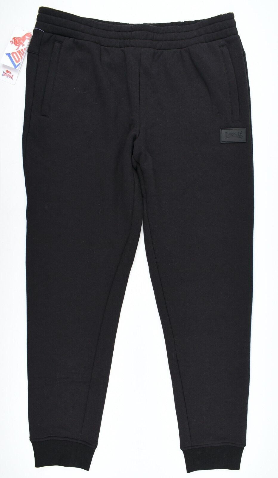 LONSDALE Womens Fleece Lined Joggers, Slim Fit, Black, size L /UK 14