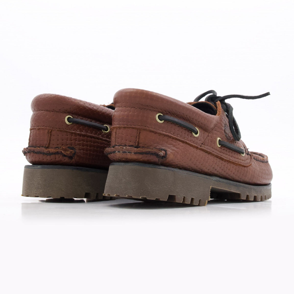 Genuine Timberland brown weave Full Grain Boat Shoes 3 Eye RRP £180 size- UK10