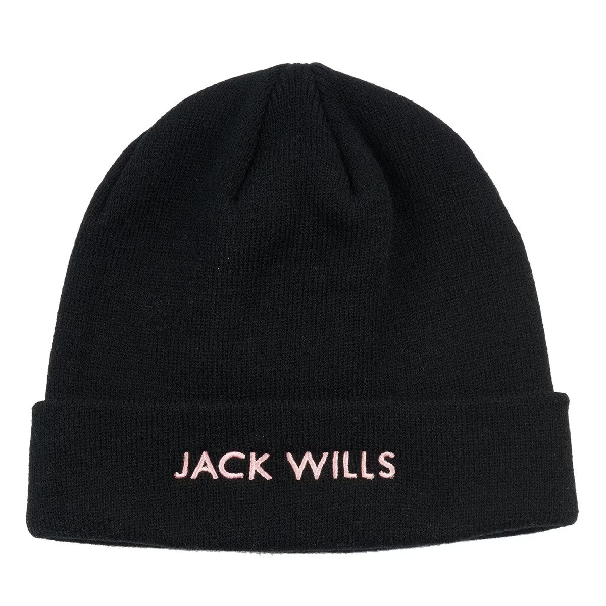 Jack Wills Beanie Hat Mens Black White Logo One Size Brand New