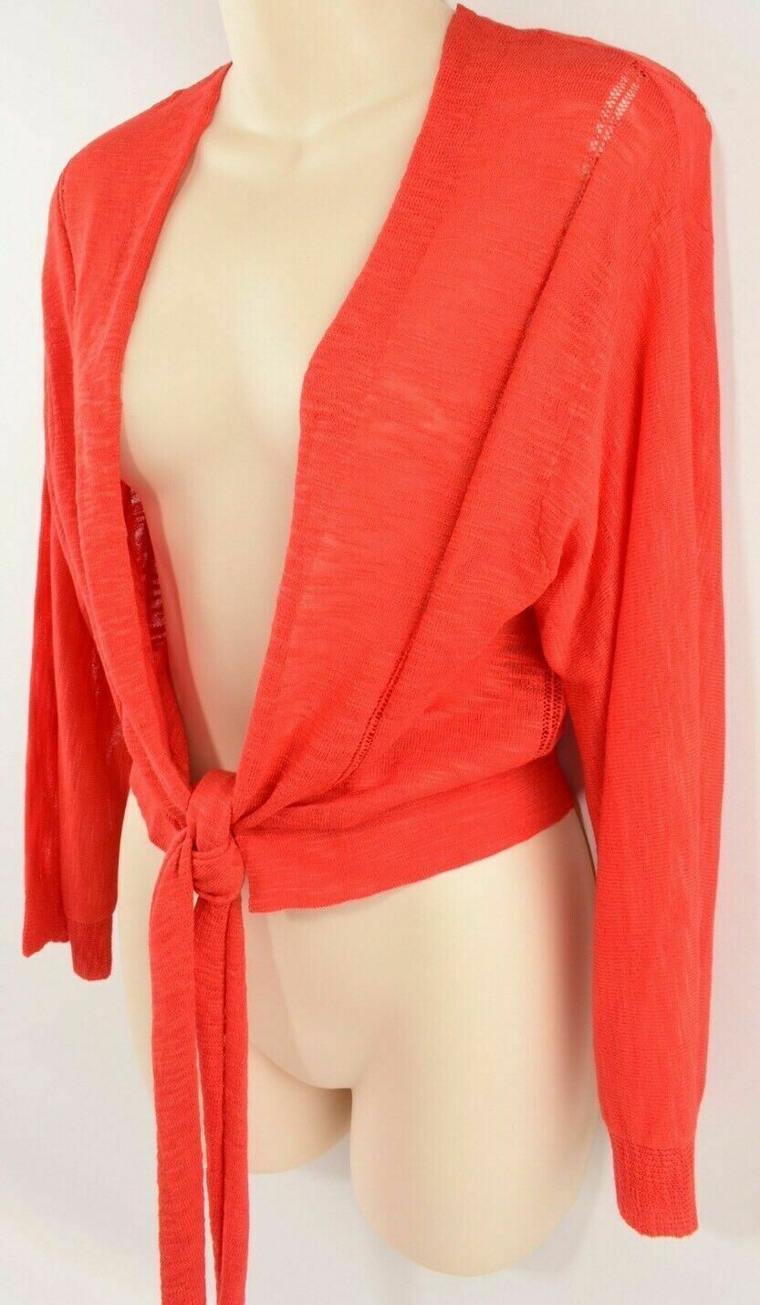 NEXT Women's Tie Front Kimono Cardigan, Tomato Red, size XS /size S