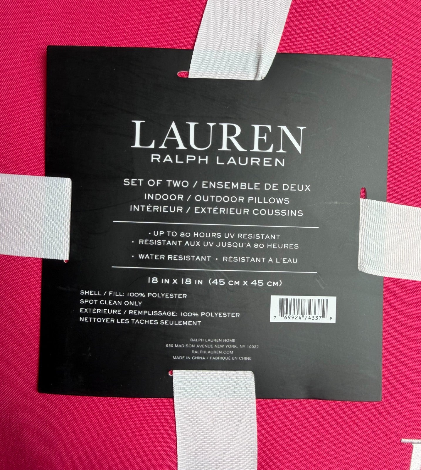Lauren Ralph Lauren Pink Eden Indoor/Outdoor Cushion 45x45cm