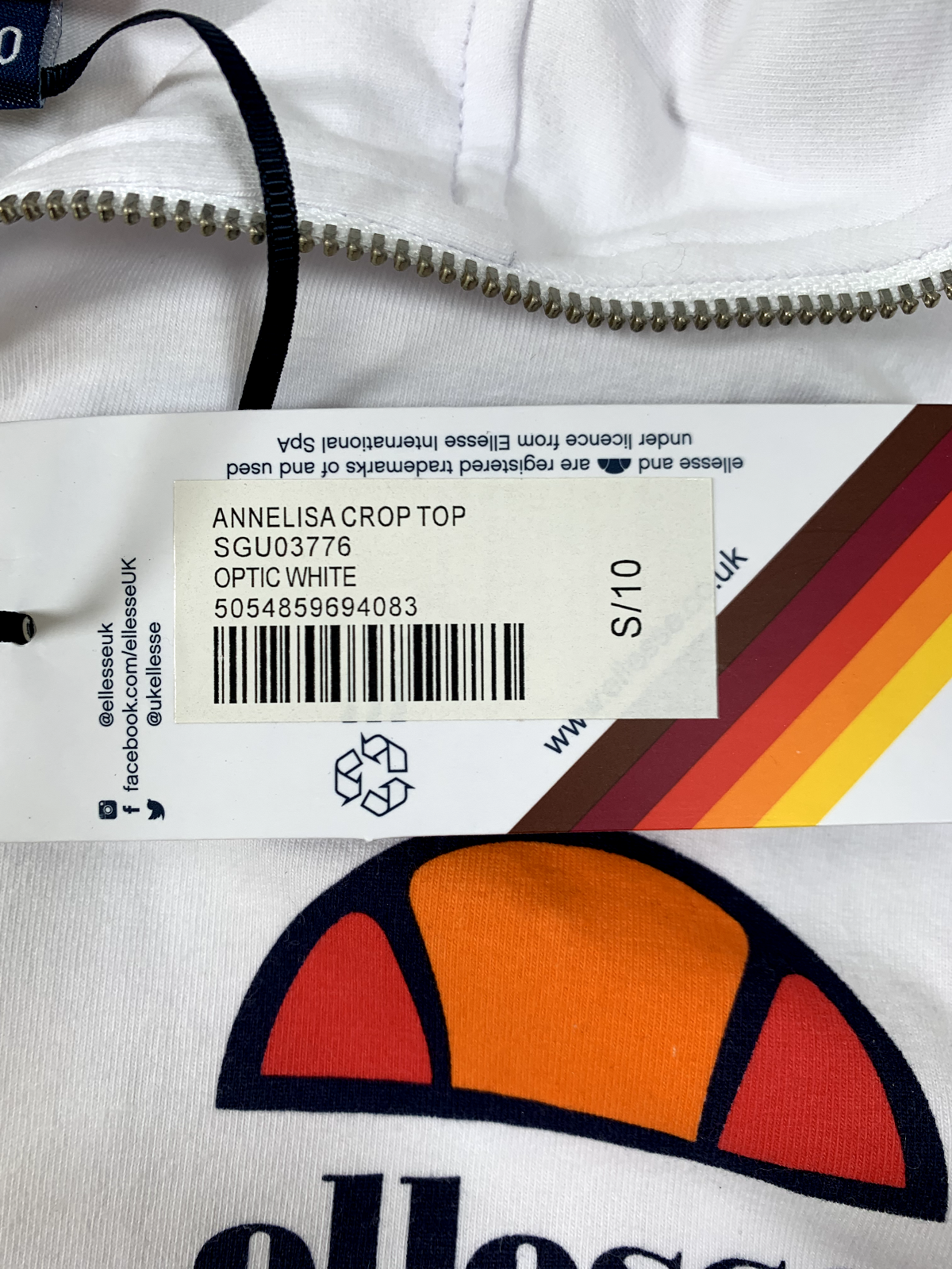 Ellesse Women's Annelisa Long Sleeve Crop Top size XXS