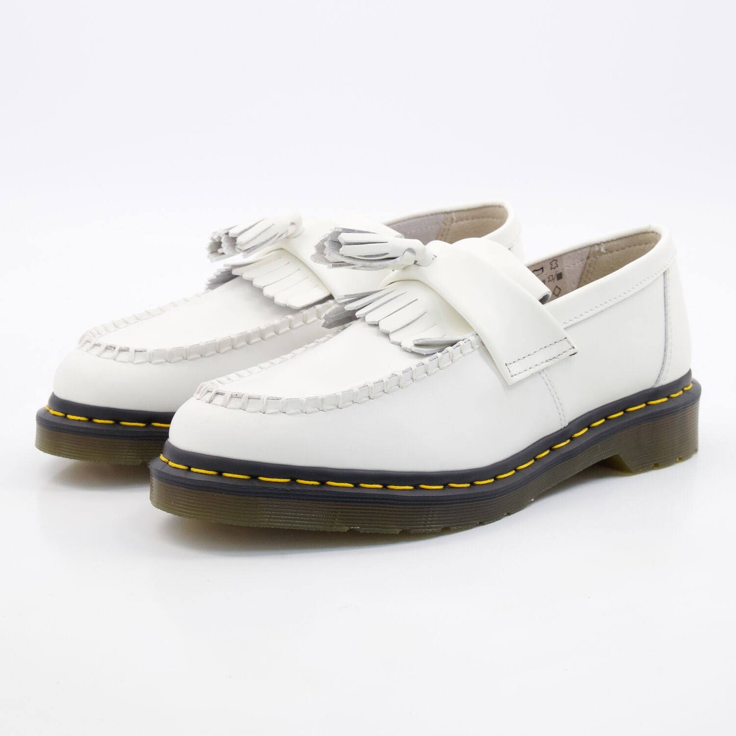 Dr Martens Adrian YS White Smooth Leather Tassel Loafers UK9 EU43  New  RRP £160