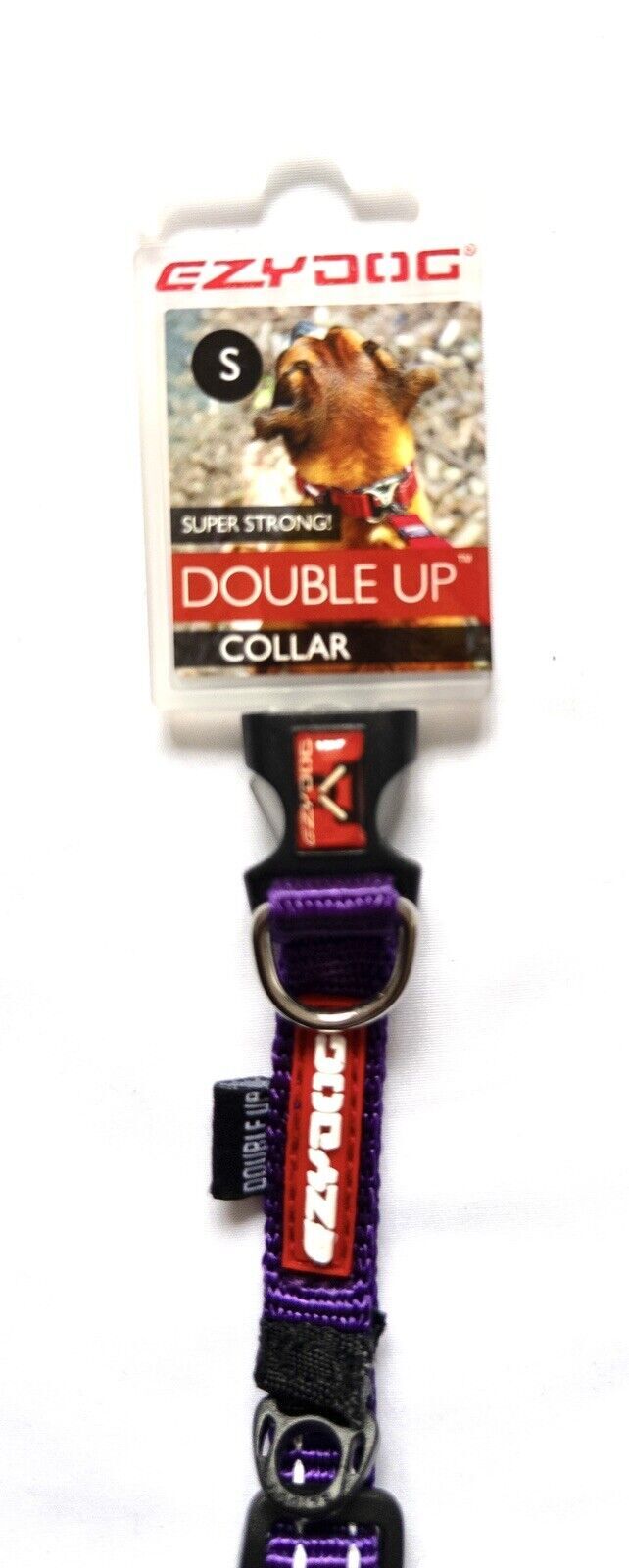 EZY Dog Purple Super Strong Double Up Collar Size Small 22-29cm 8.5-11.5"