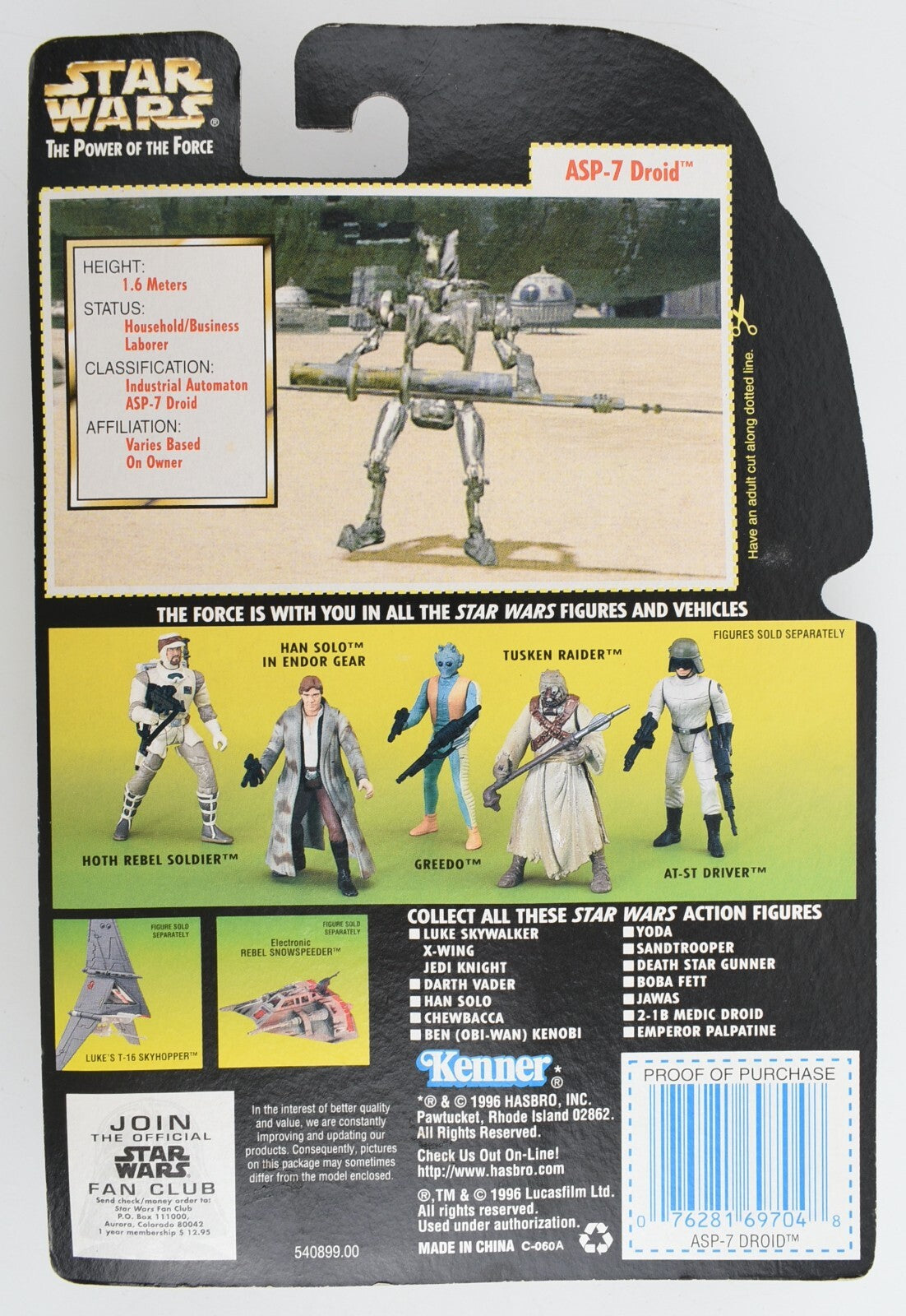 Star Wars: The Power of The Force - ASP-7 DROI,  Kenner (1996)
