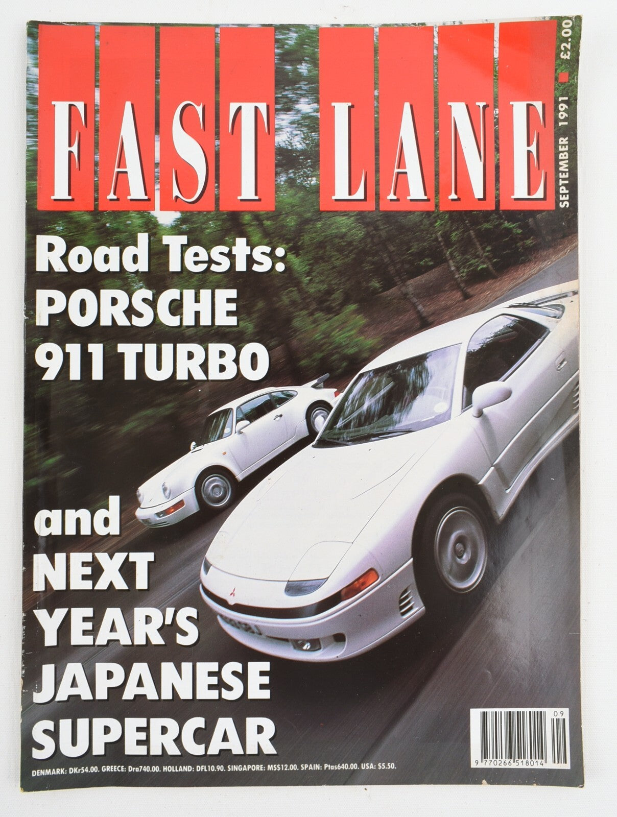FAST LANE Magazine Sep 1991 - feat. 3000GT Porsche 911 Turbo Fiesta XR2i