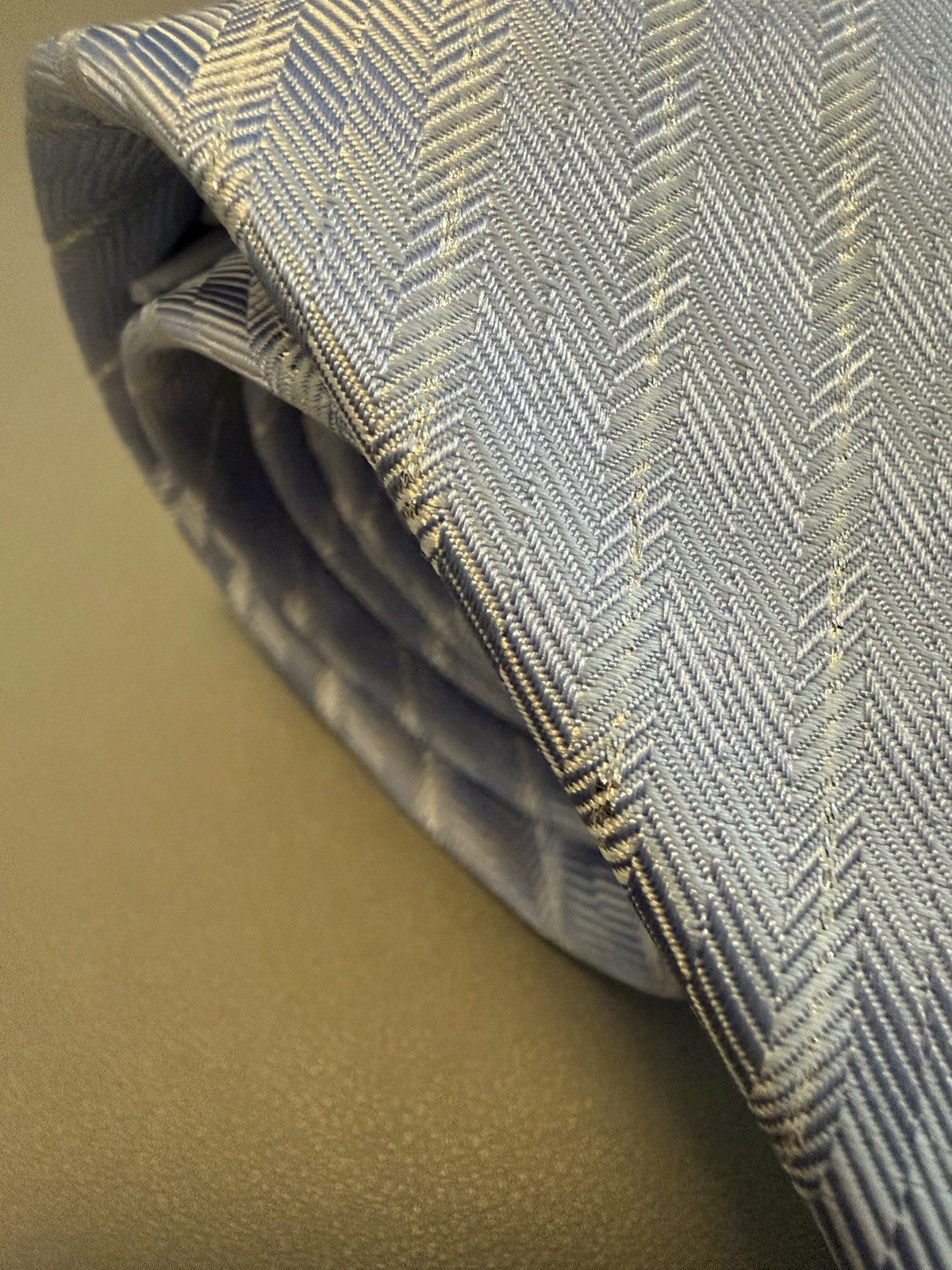 Mens Eton Light Blue Silk Diagonal Patterned Tie
