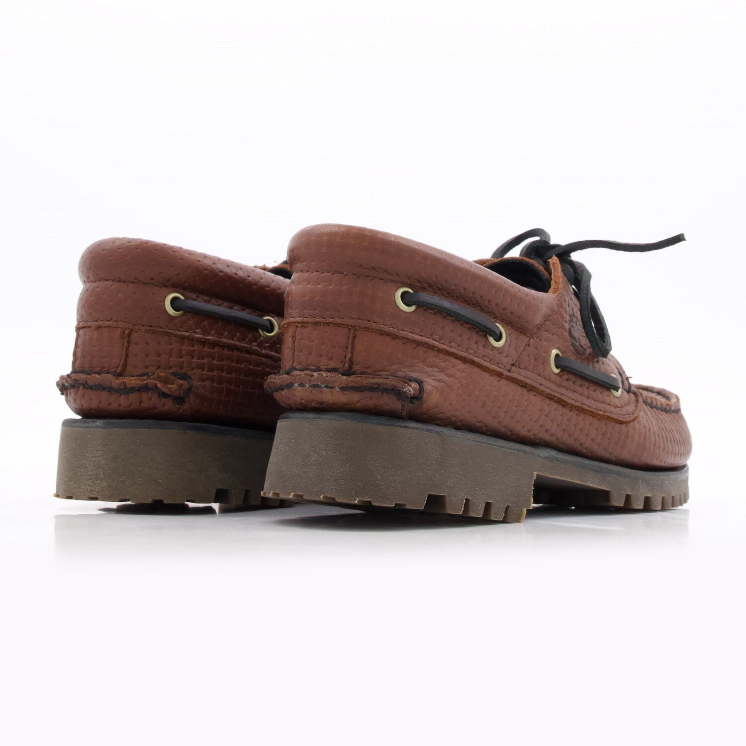 Genuine Timberland brown weave Full Grain Boat Shoes 3 Eye RRP £180 size- UK10