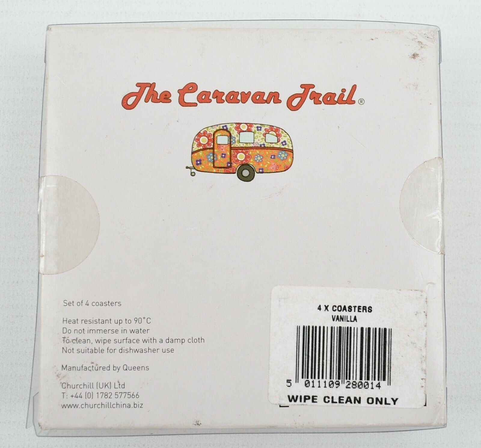 QUEENS CHURCHILL - The Caravan Trail Set of 4 Coasters, Multicoloured