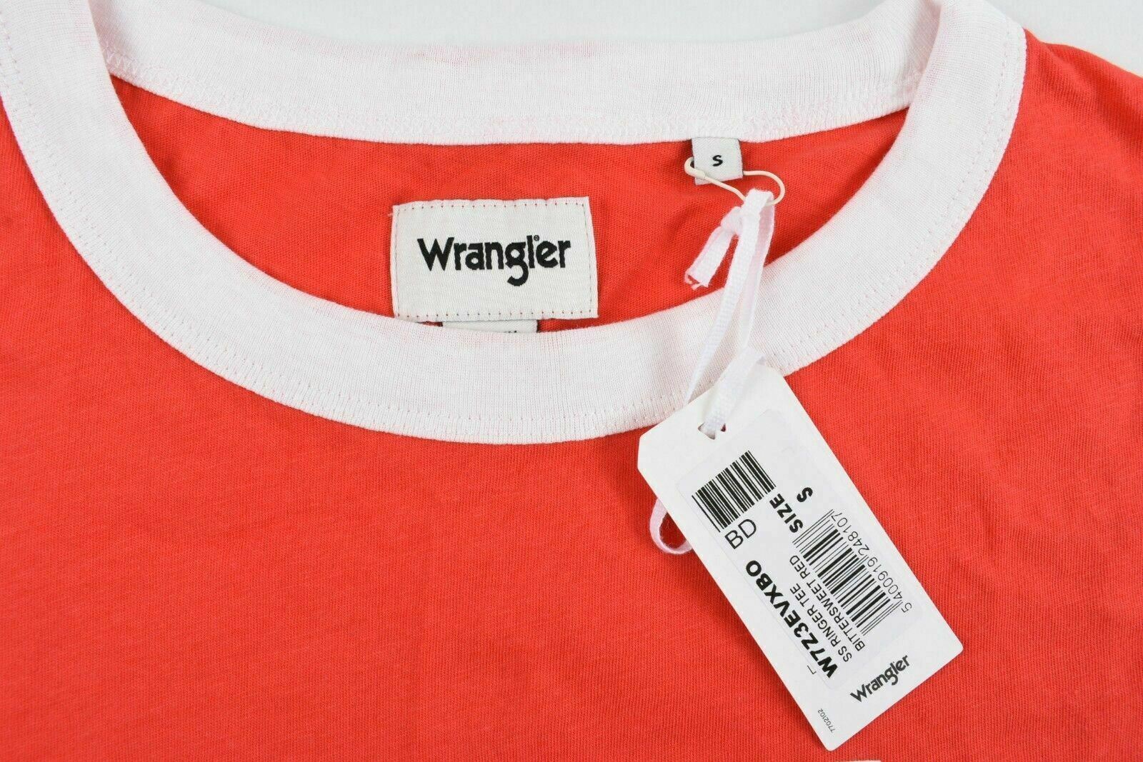 WRANGLER Women's Ringer T-Shirt Top, Bittersweet Red, size Small