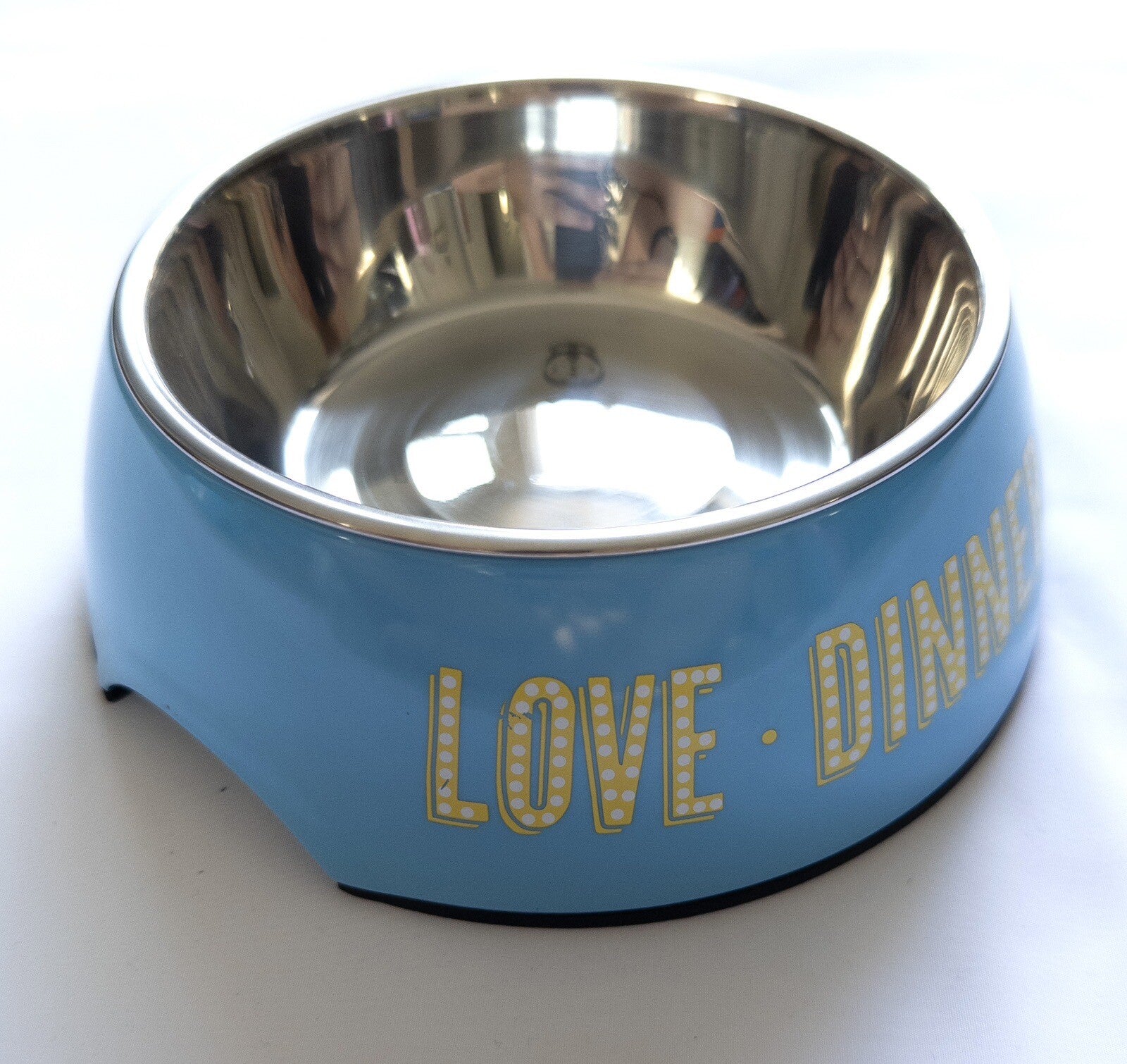 LOVE.DINNER.TIME Dog Bowl Small Blue