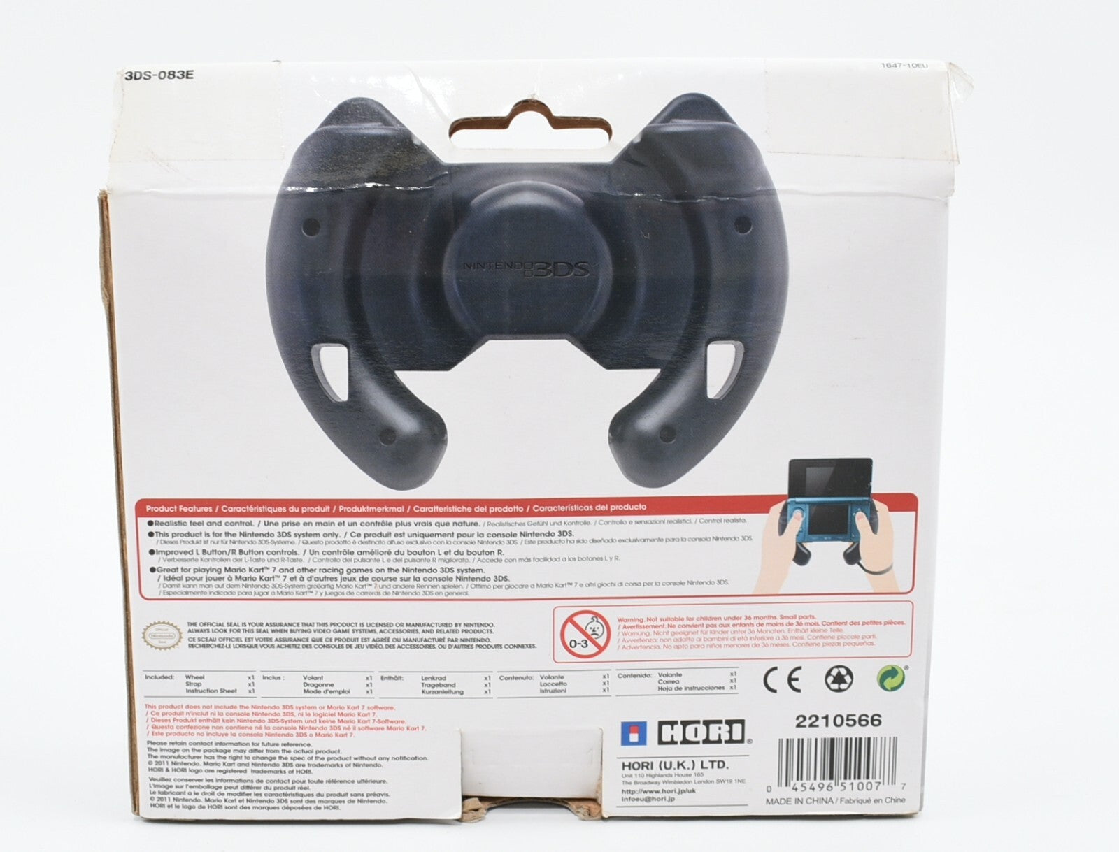 Nintendo 3DS MarioKart 7 Steering Wheel Volant Attachment, Boxed