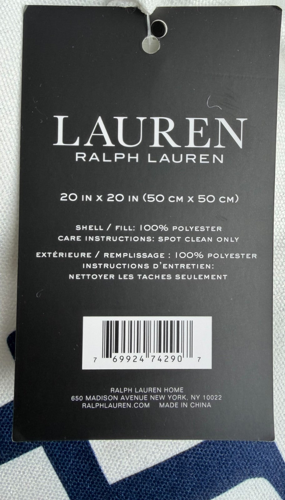 Lauren Ralph Lauren White/Blue Eden Indoor/Outdoor Cushion 50x50cm