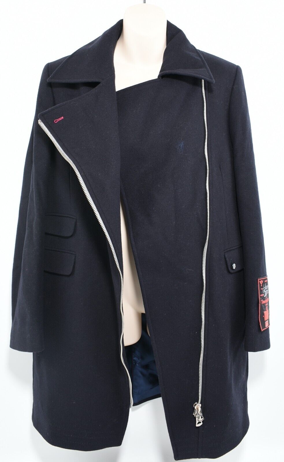SUPERDRY x Timothy Everest THE TOWN COAT - Womens Wool Coat, Navy Blue, size M