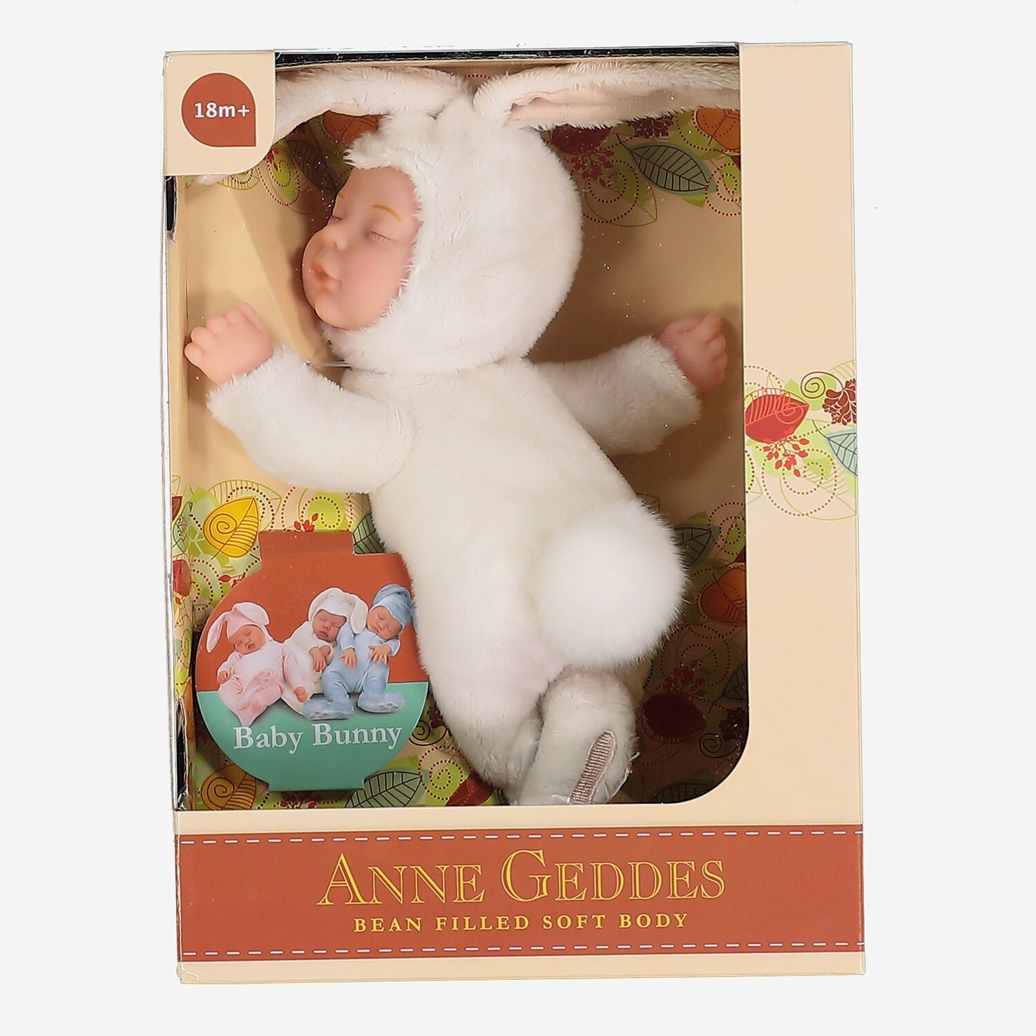 Anne Geddes White Bunny Doll 9 inch Soft Bean Filled Body NEW