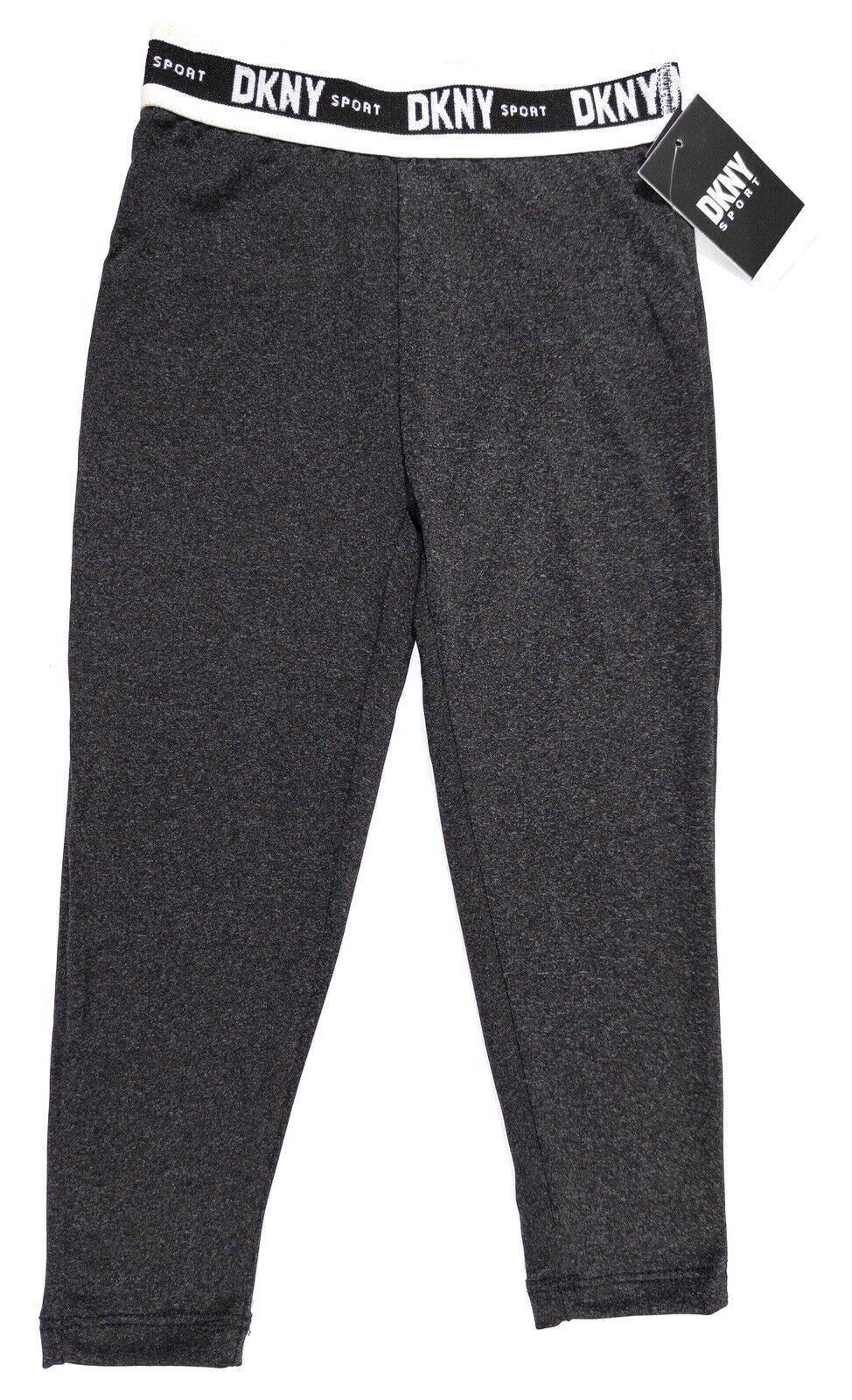 DKNY Sport Kids Girls Leggings Dark Grey Size UK 4 T