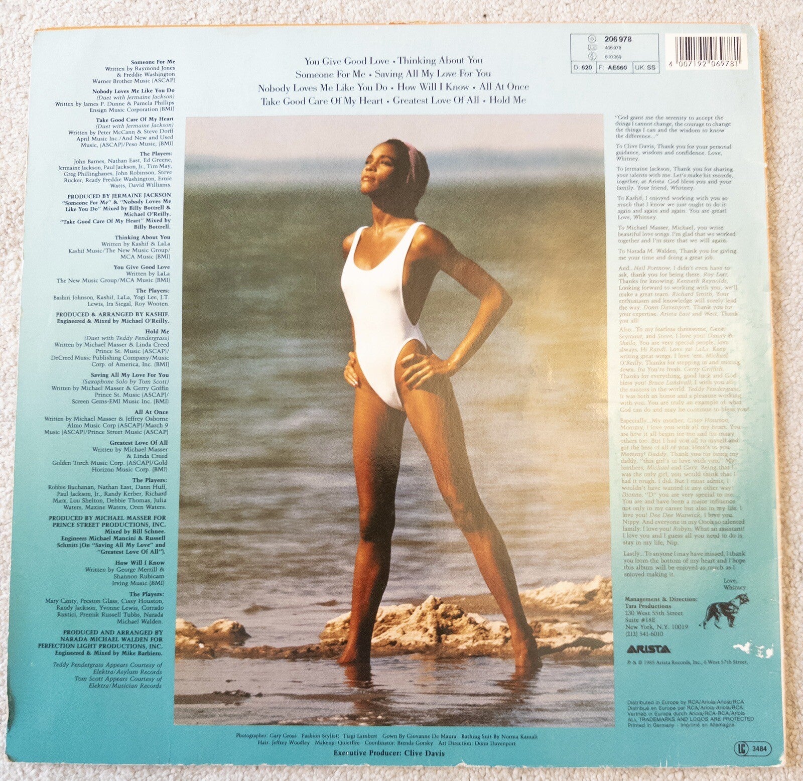 WHITNEY HOUSTON Vinyl LP 1985