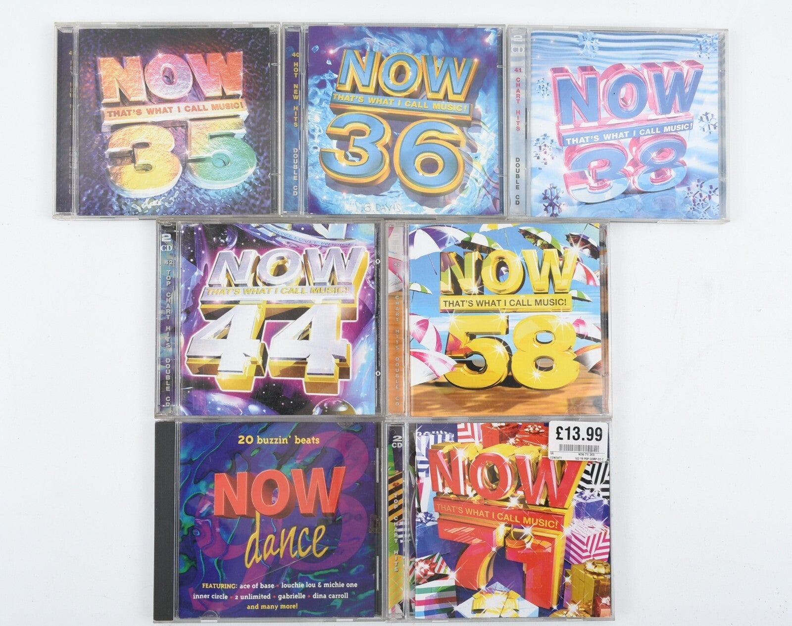 NOW THAT'S WHAT I CALL MUSIC - 7x CD Bundle - 35, 36, 38, 44, 58, 71 & Dance