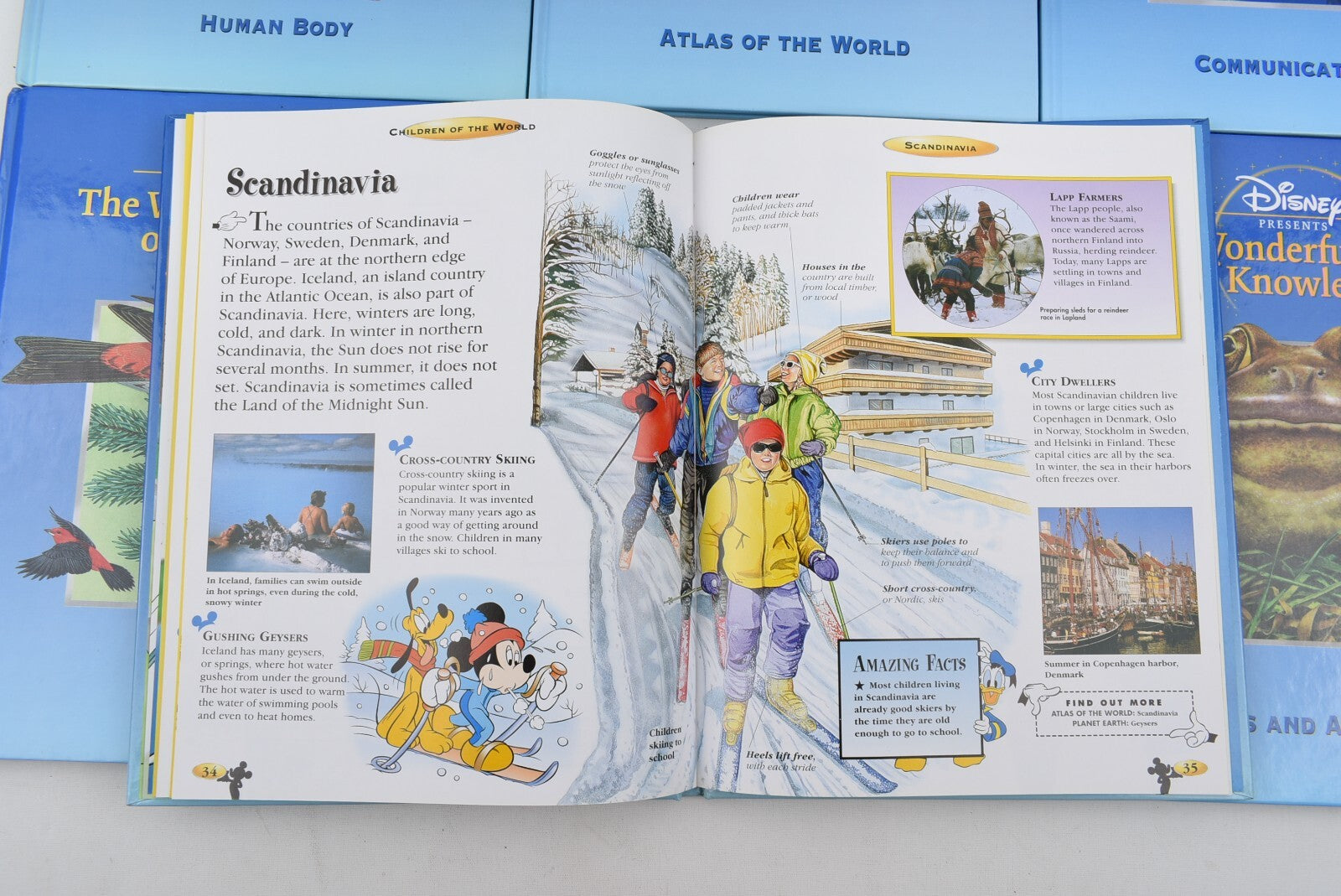 Disney presents THE WONDERFUL WORLD OF KNOWLEDGE / Set of 8 Books (1999)
