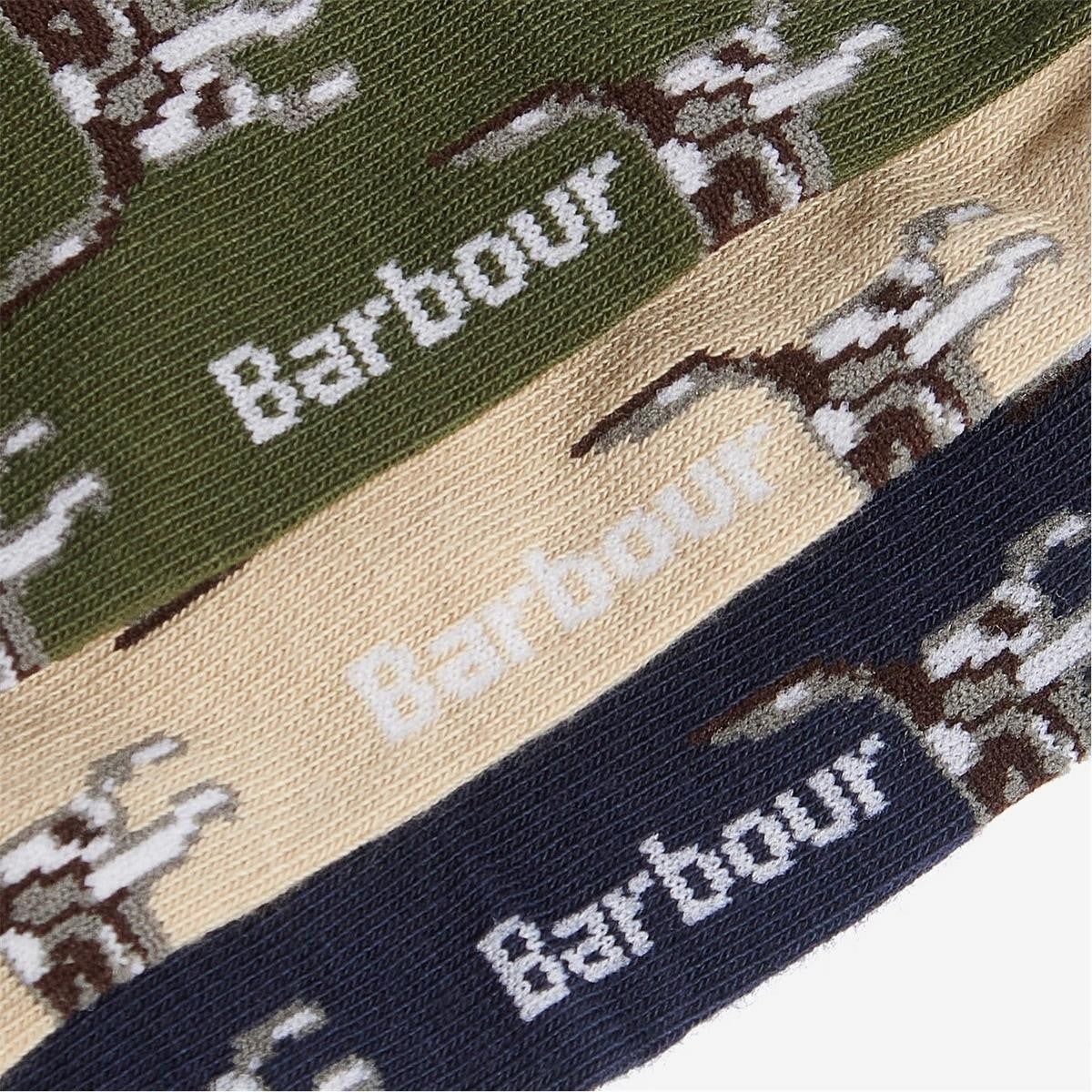 Barbour Mens Socks - Pointer Dog Gift Set - 3 Pack - Adult 7-11 New