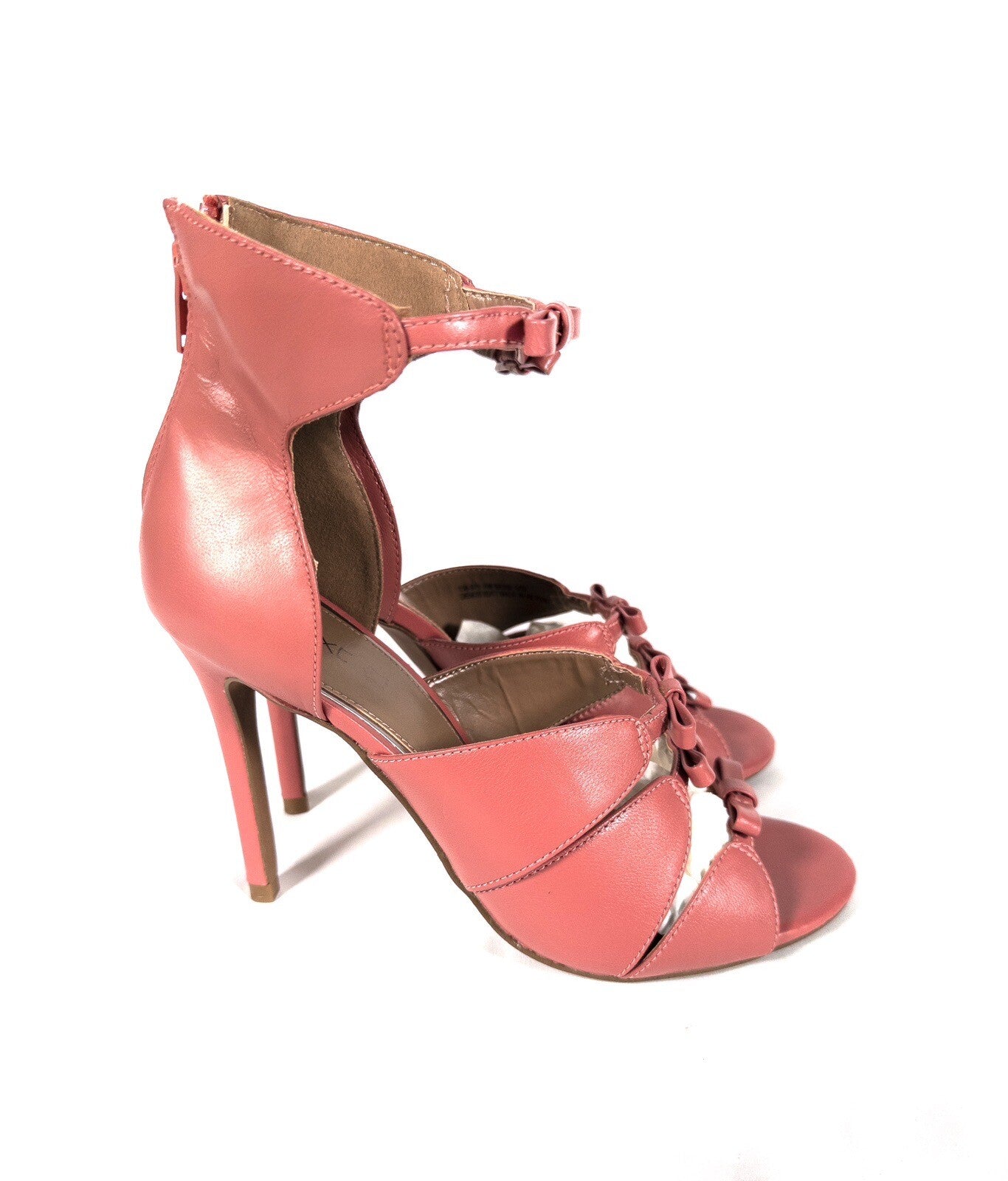 NEXT Women's Pink Stiletto Heels Zip up with bows Size UK 6/39