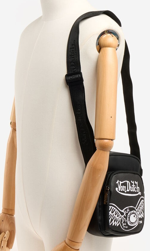 Von Dutch Flying Eye Sling Crossbody Bag Black