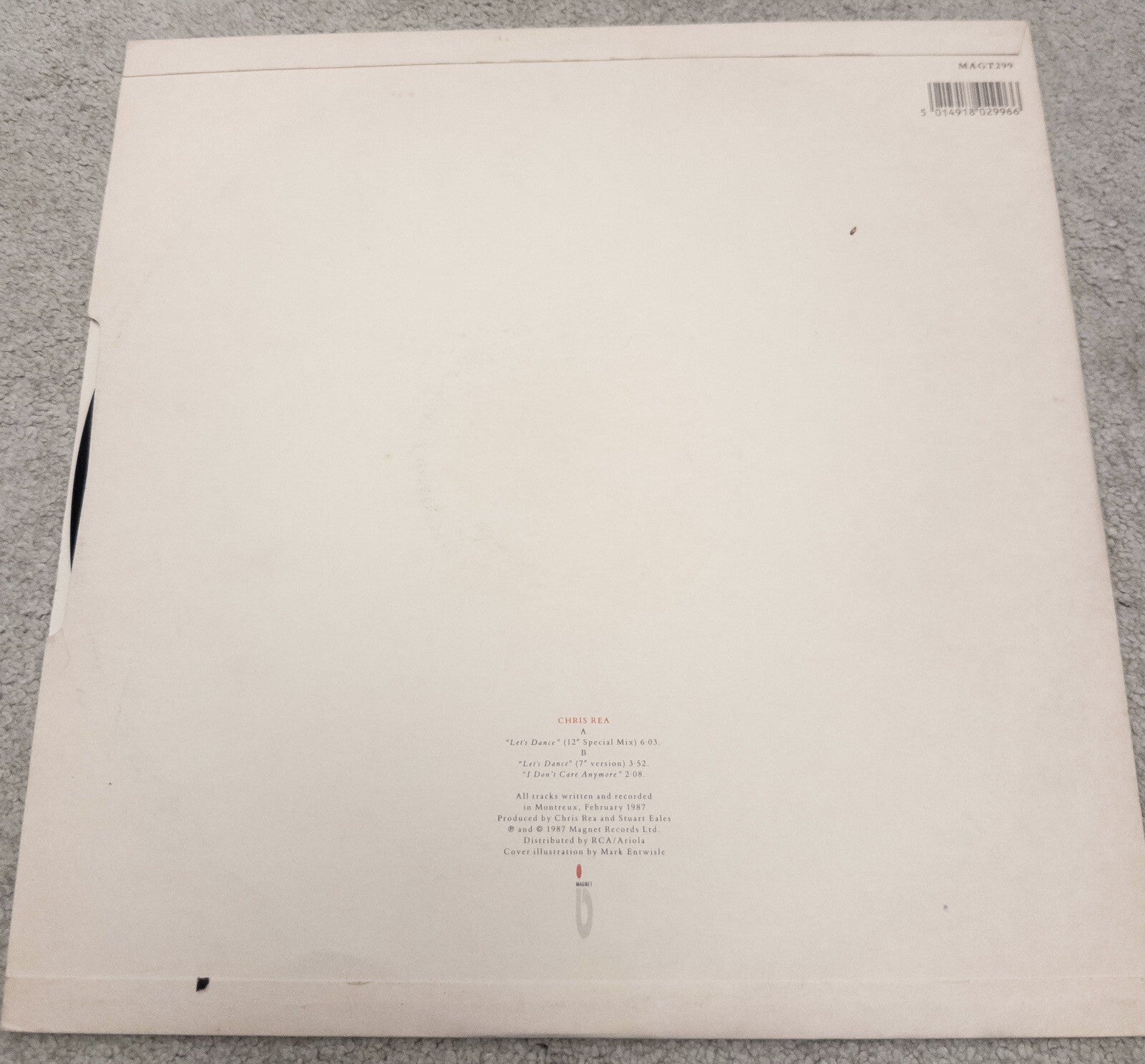 CHRIS REA- Lets Dance Vinyl LP 1987