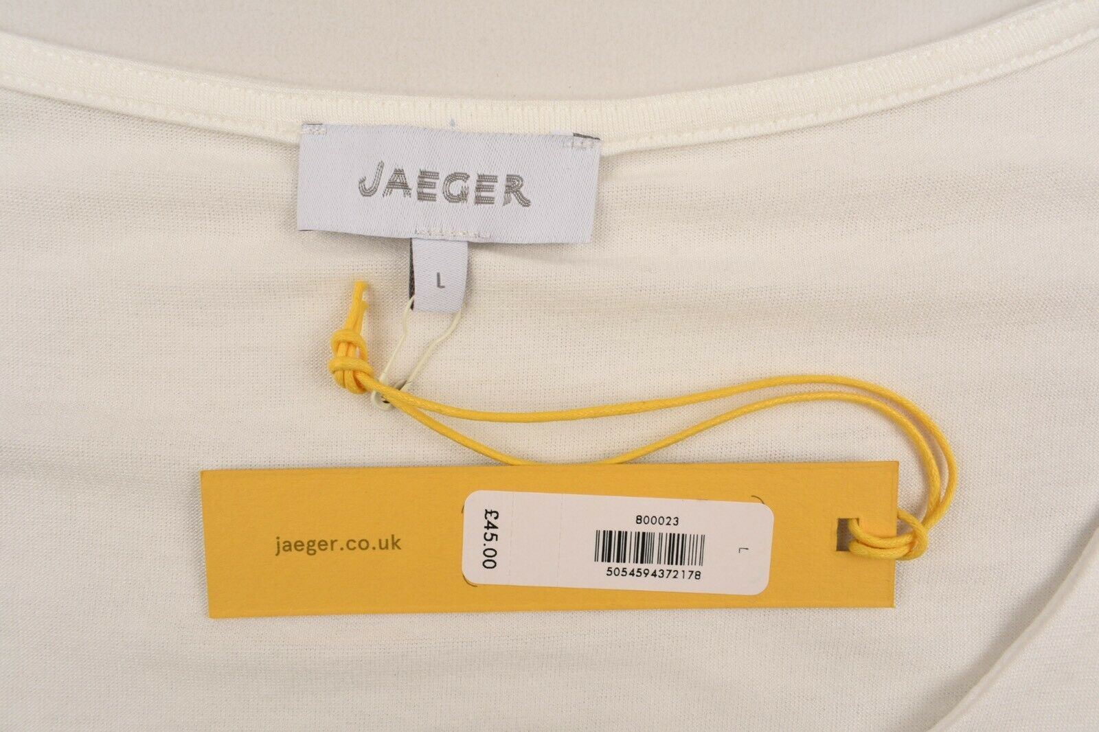 JAEGER Women's Long Sleeve Top, Cream, size Large