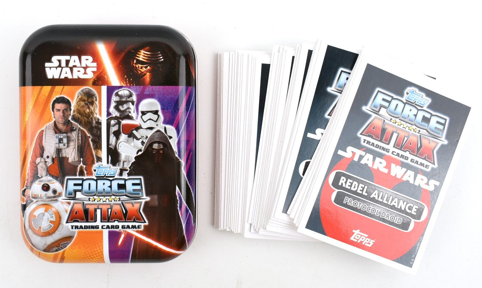 Topps Star Wars Force Attax Universe - Trading Cards Bundle, Tin + 50 Cards