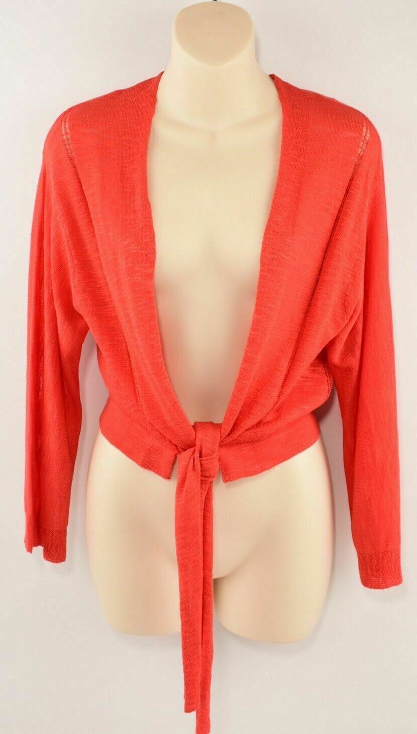NEXT Women's Tie Front Kimono Cardigan, Tomato Red, size XS /size S