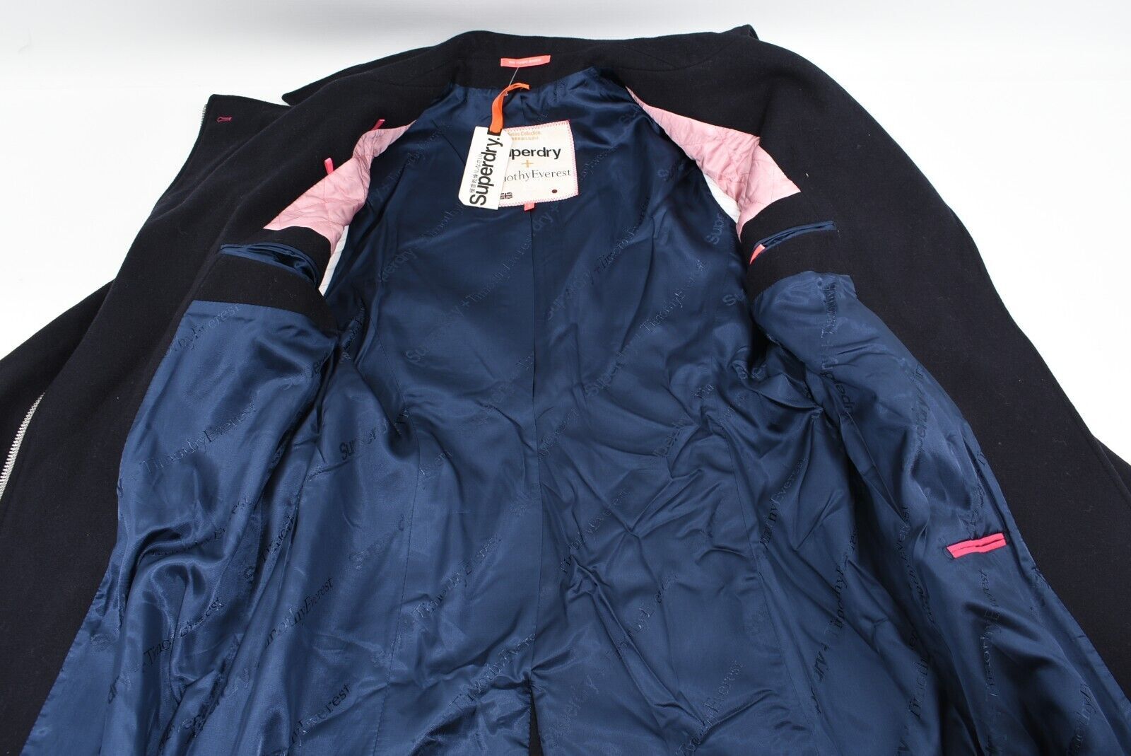 SUPERDRY x Timothy Everest THE TOWN COAT - Womens Wool Coat, Navy Blue, size M