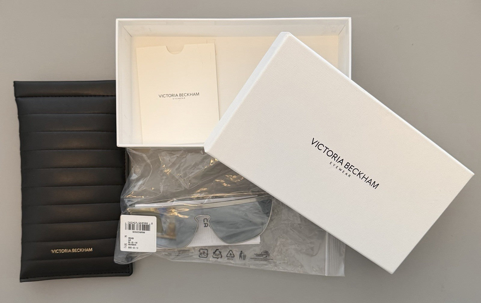 Victoria Beckham Sunglasses VB245S Silver Mono Lens Mirrored Women 59mm RRP £354