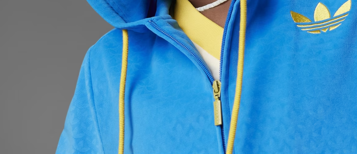 ADIDAS ORIGINALS ADICOLOR 70'S VELOUR ZIP CROPPED HOODIE  UK10 Small RRP £83