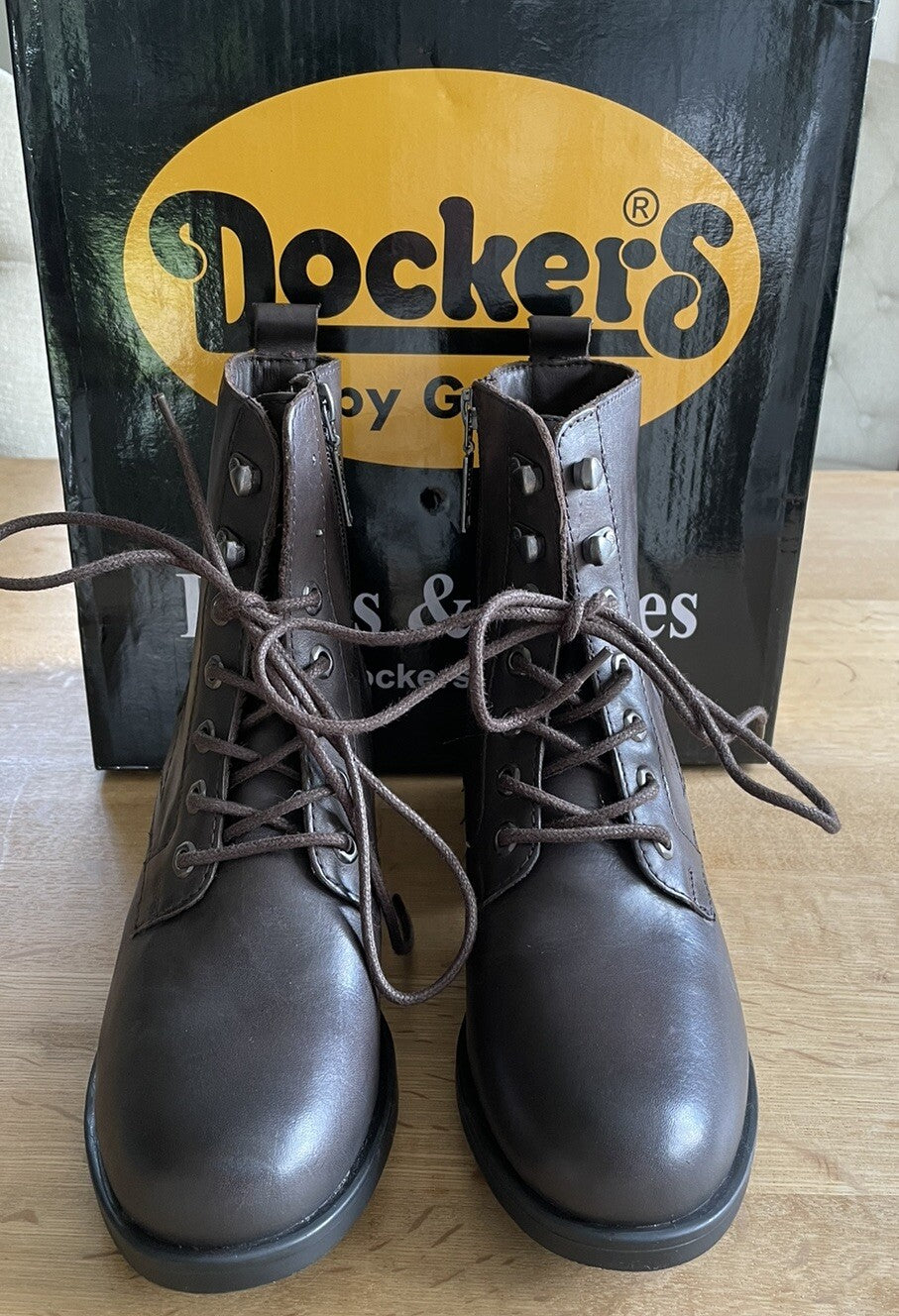 DOCKERS by Gerli - Women's Brown Genuine Leather Ankle Boots - size UK 5