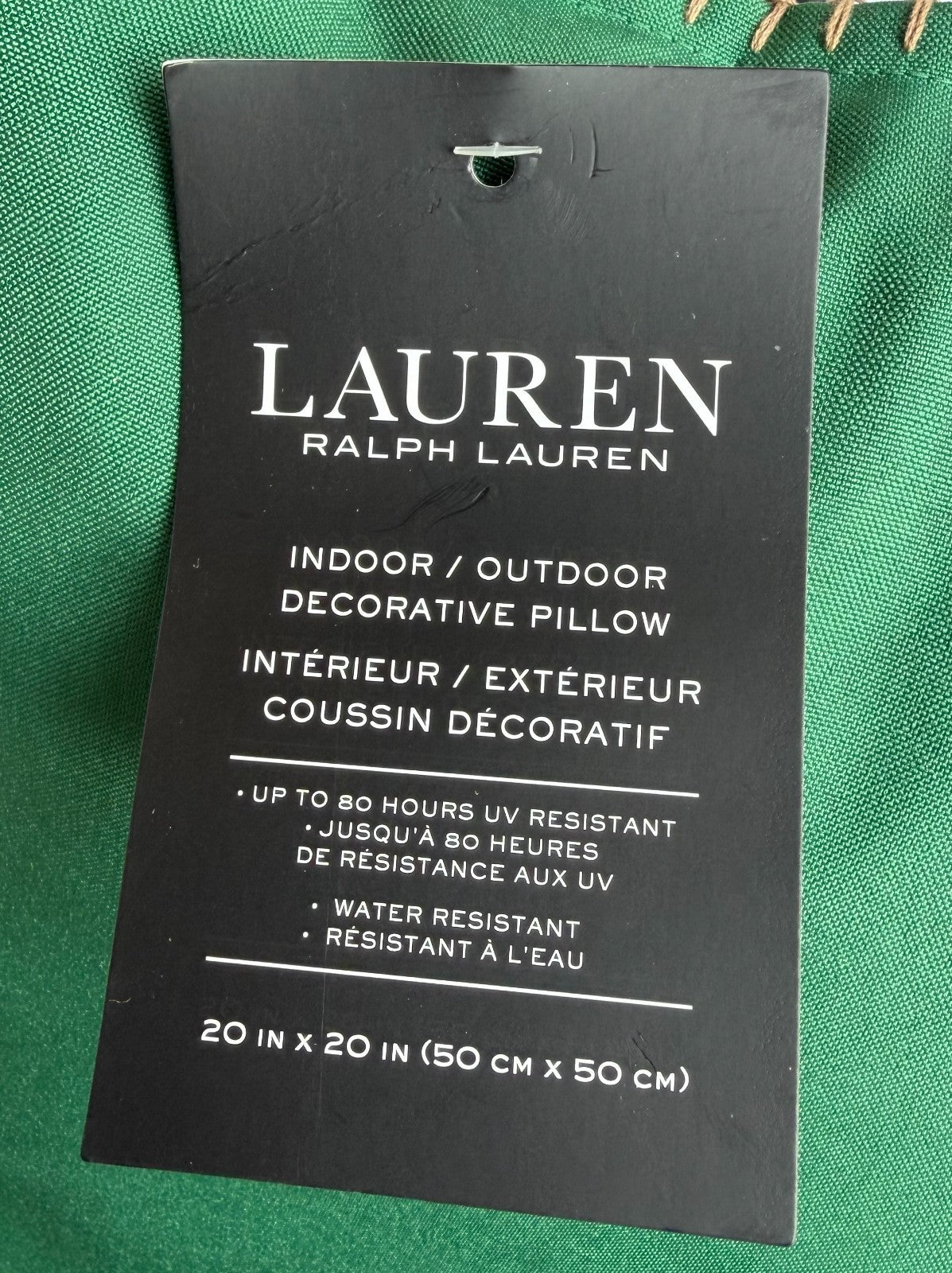 Lauren Ralph Lauren Green Eden Whipstitch Indoor/Outdoor Cushion 50x50cm