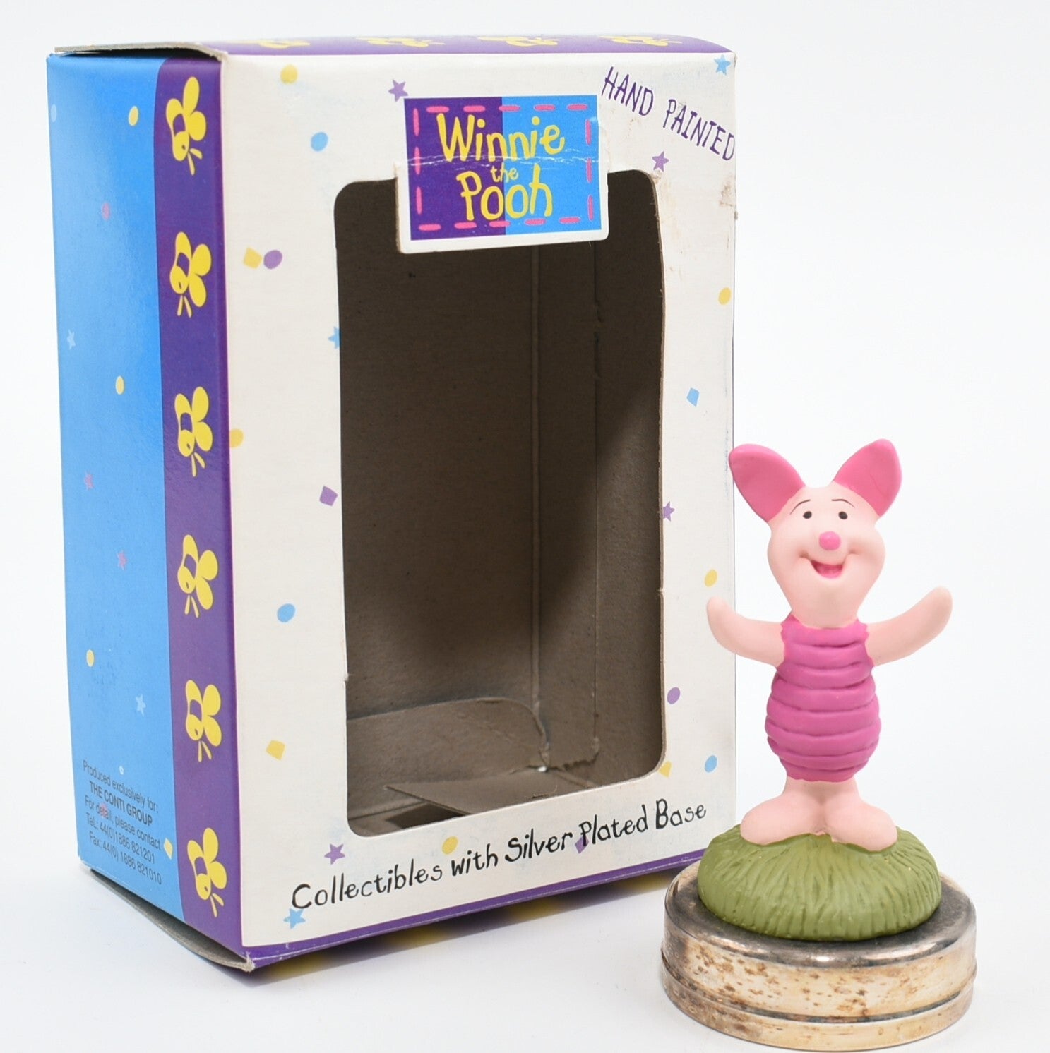 Disney Winnie The Pooh - PIGLET - Hand Painted /Silver Plated Base, Collectable