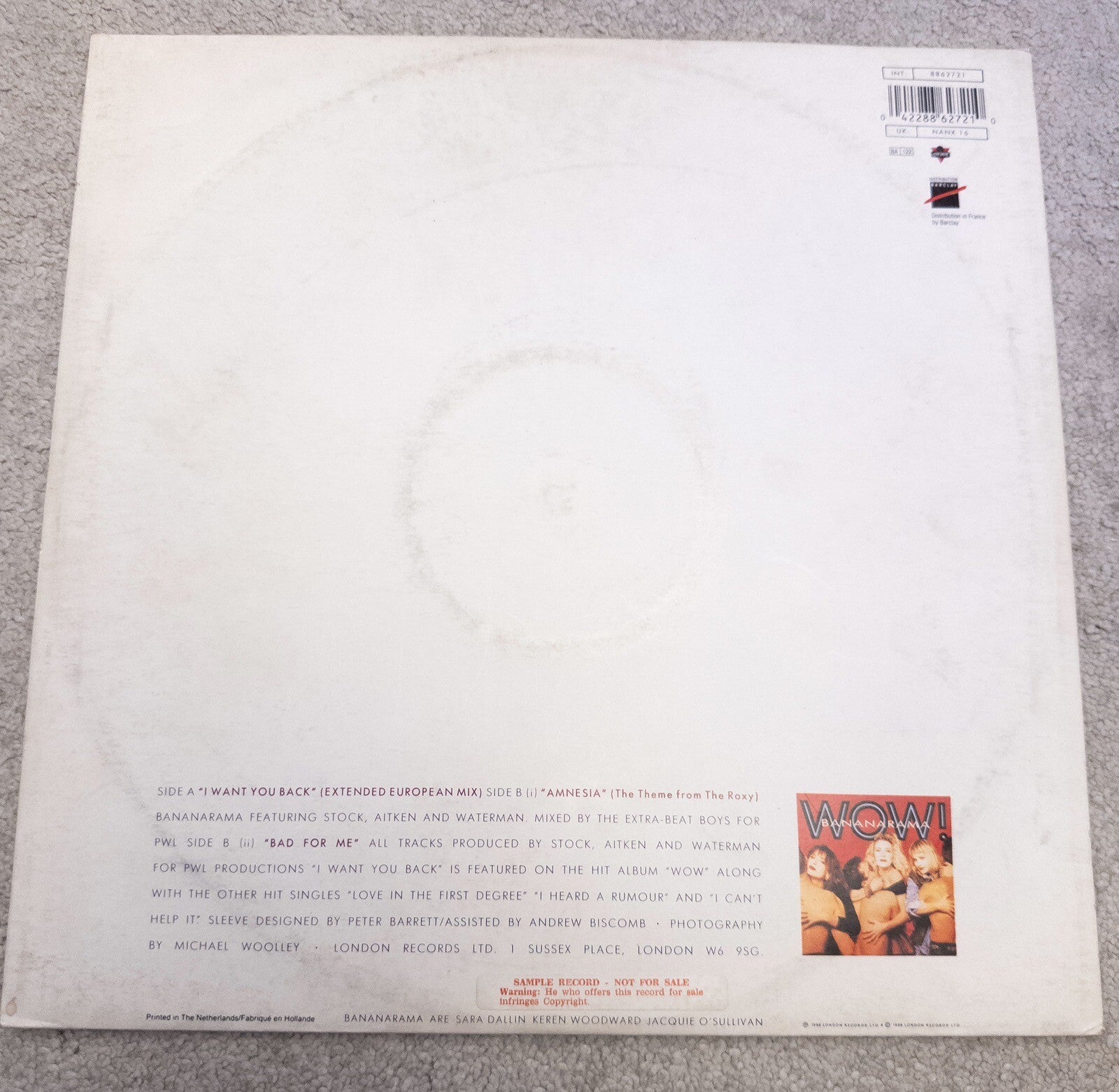 BANANARAMA- I want you back- Vinyl LP 1988