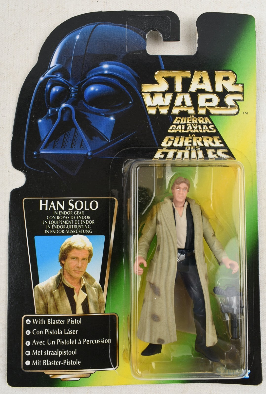 Star Wars The Power of the Force - HAN SOLO in Endor Gear   Vintage Figure 1996