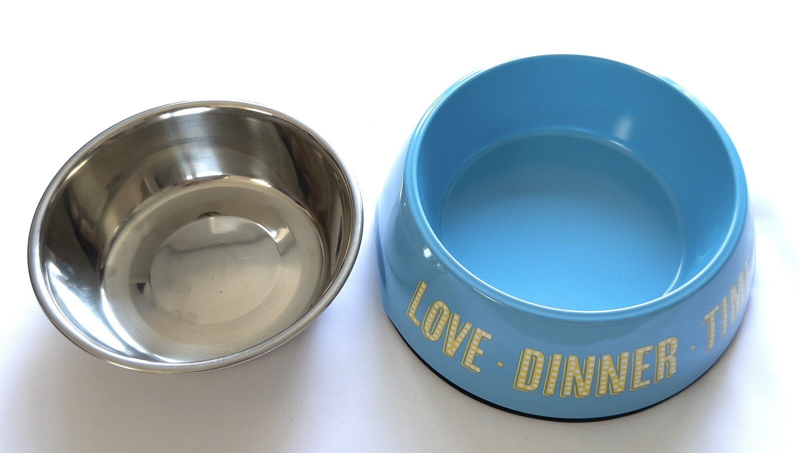 LOVE.DINNER.TIME Dog Bowl Small Blue