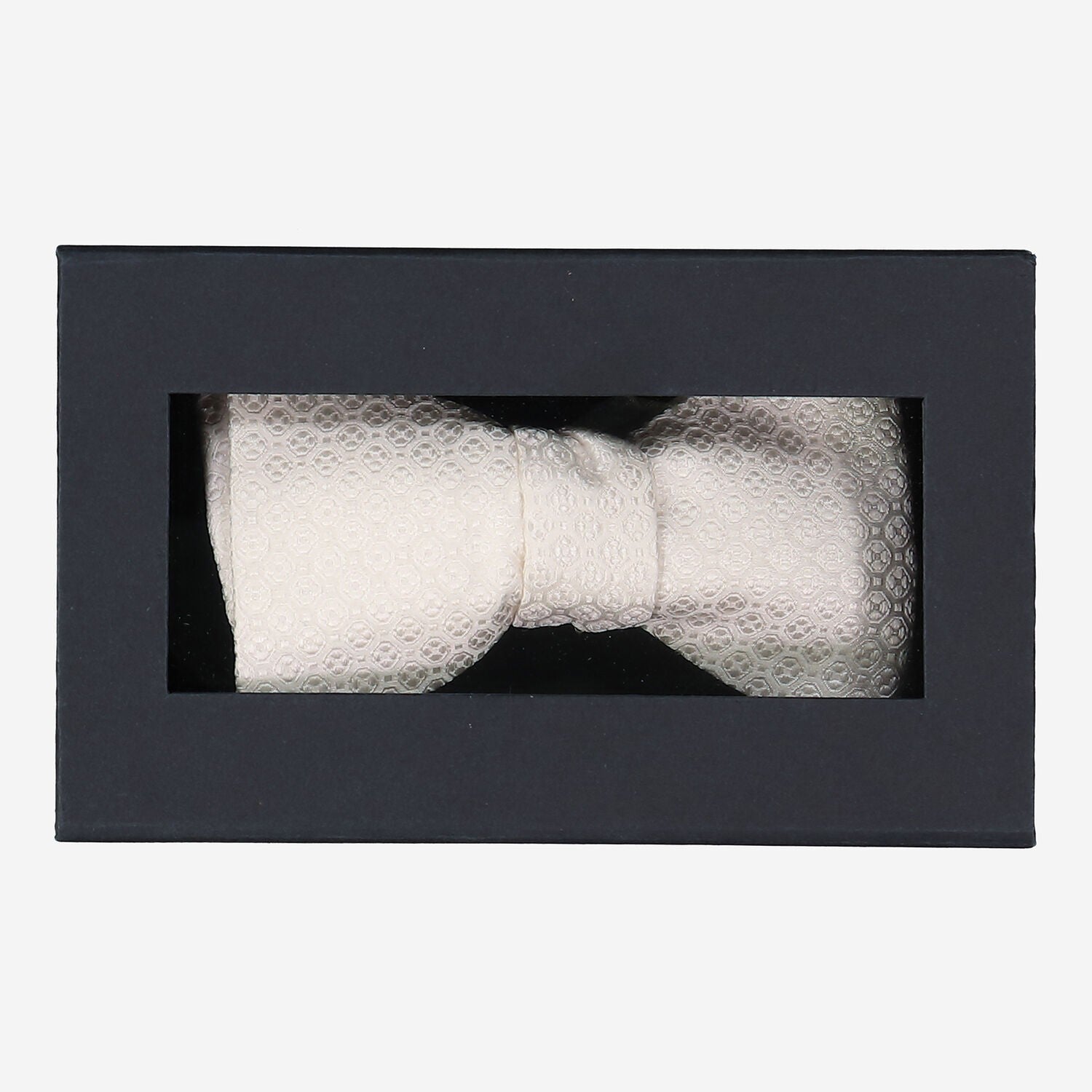 Mens Eton White Medallion Silk Bow Tie