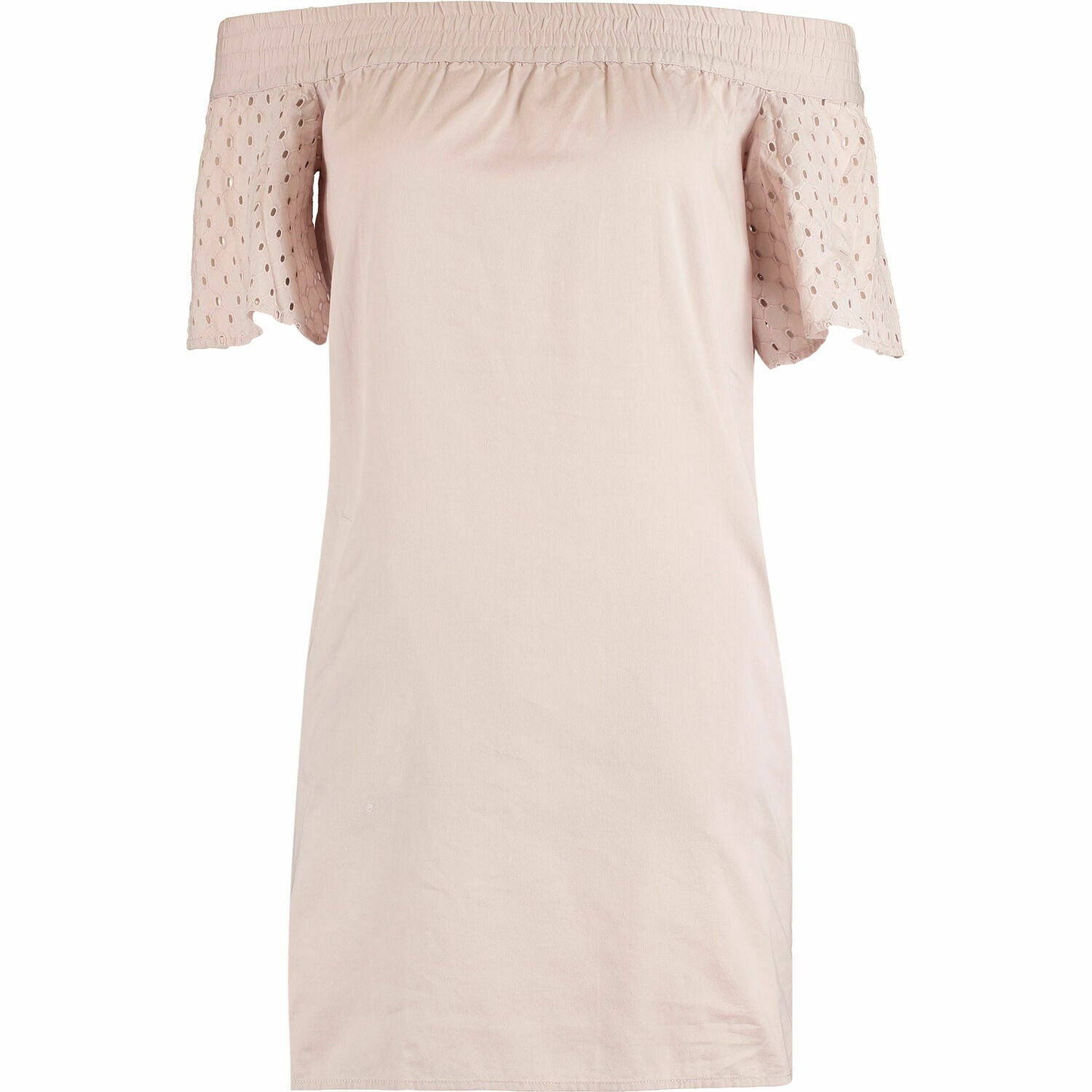 ALLSAINTS Women's LIVIA Bardot Neckline Dress, Champagne Pink, Size UK 14