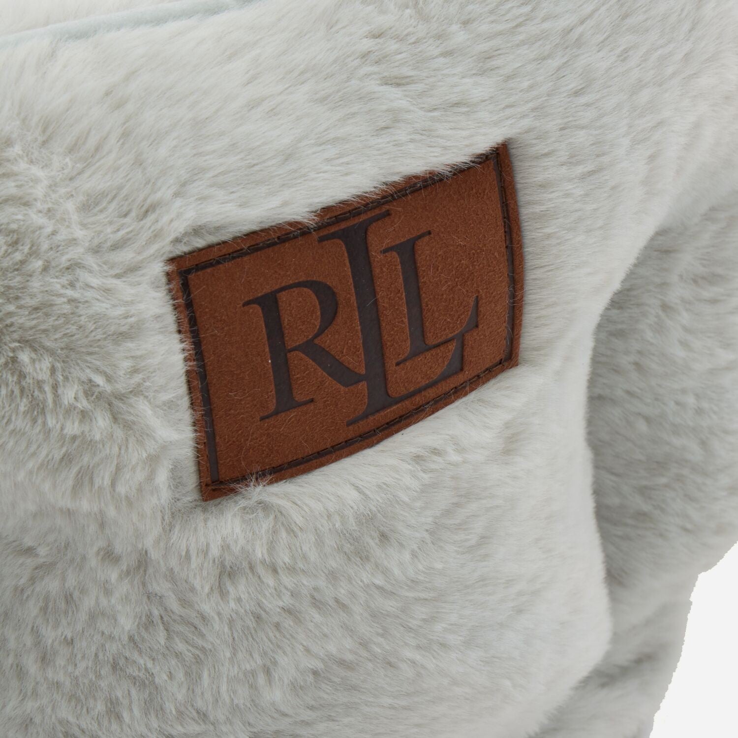 Lauren Ralph Lauren Light Grey Faux Fur Cuddler Cup Pet Bed 43x43cm