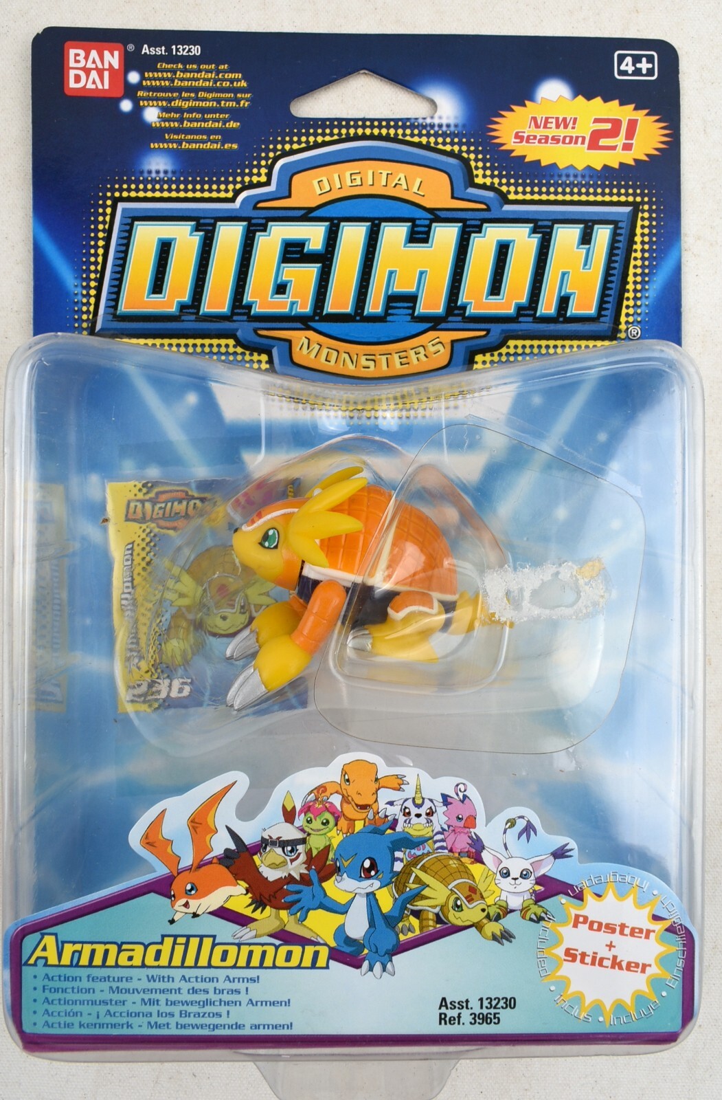 Digital Digimon Monsters - ARMADILLOMON - Vintage 90's Figure (by Bandai) *RARE*