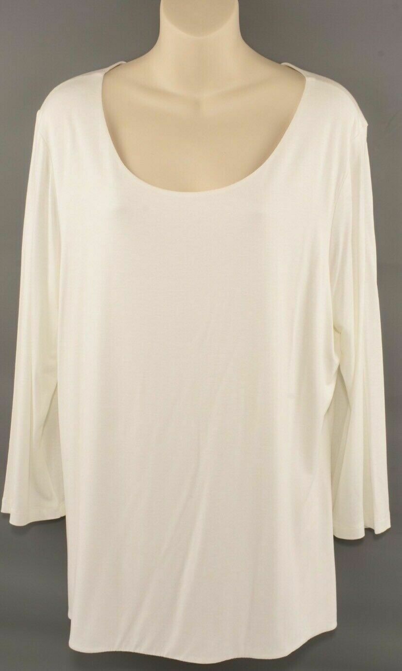 JAEGER Women's Long Sleeve Top, Cream, size Large