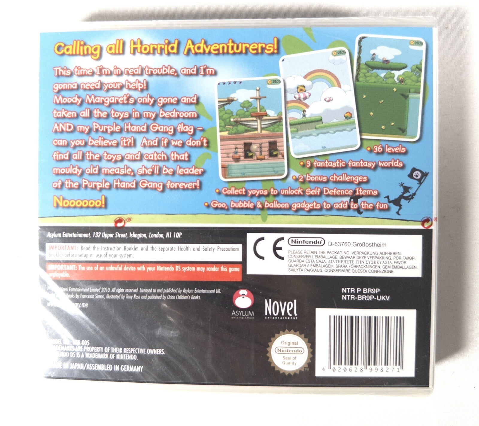 NINTENDO DS- HORRID HENRY'S HORRID ADVENTURE Game