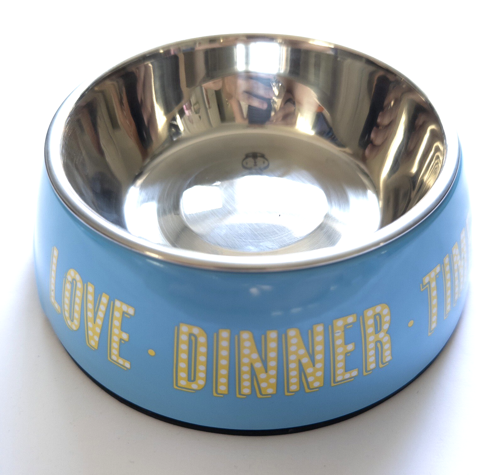 LOVE.DINNER.TIME Dog Bowl Small Blue