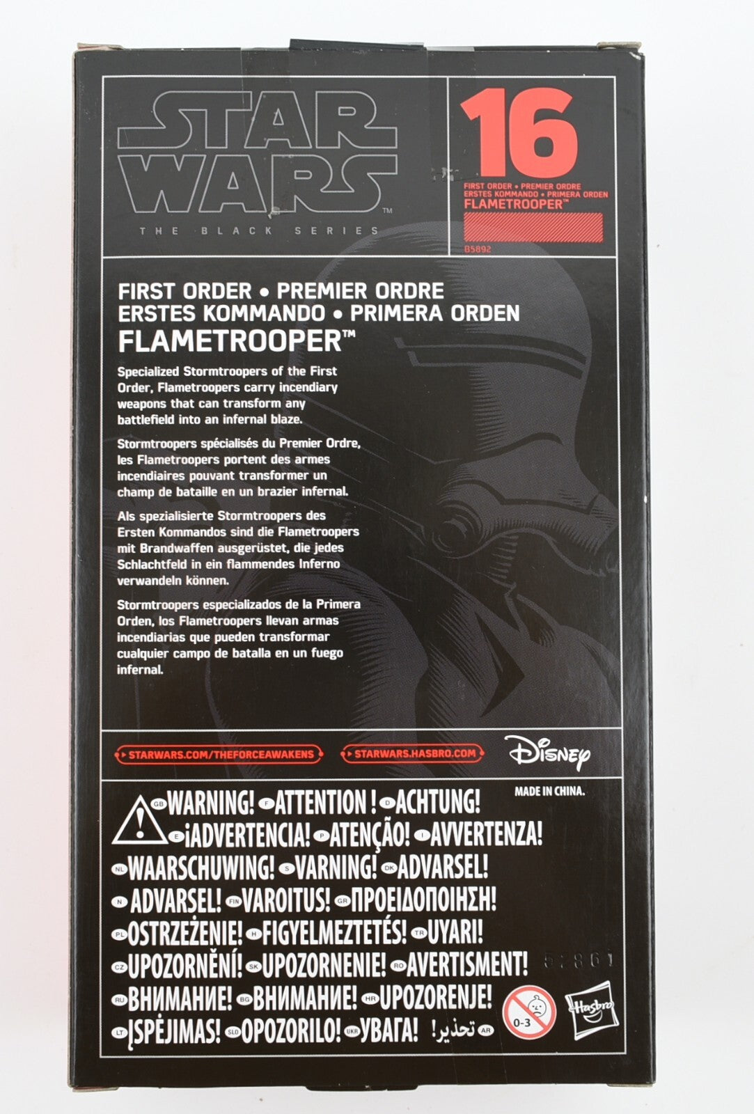 Star Wars The Black Series #16 - First Order Flametrooper Officer 6" Figure